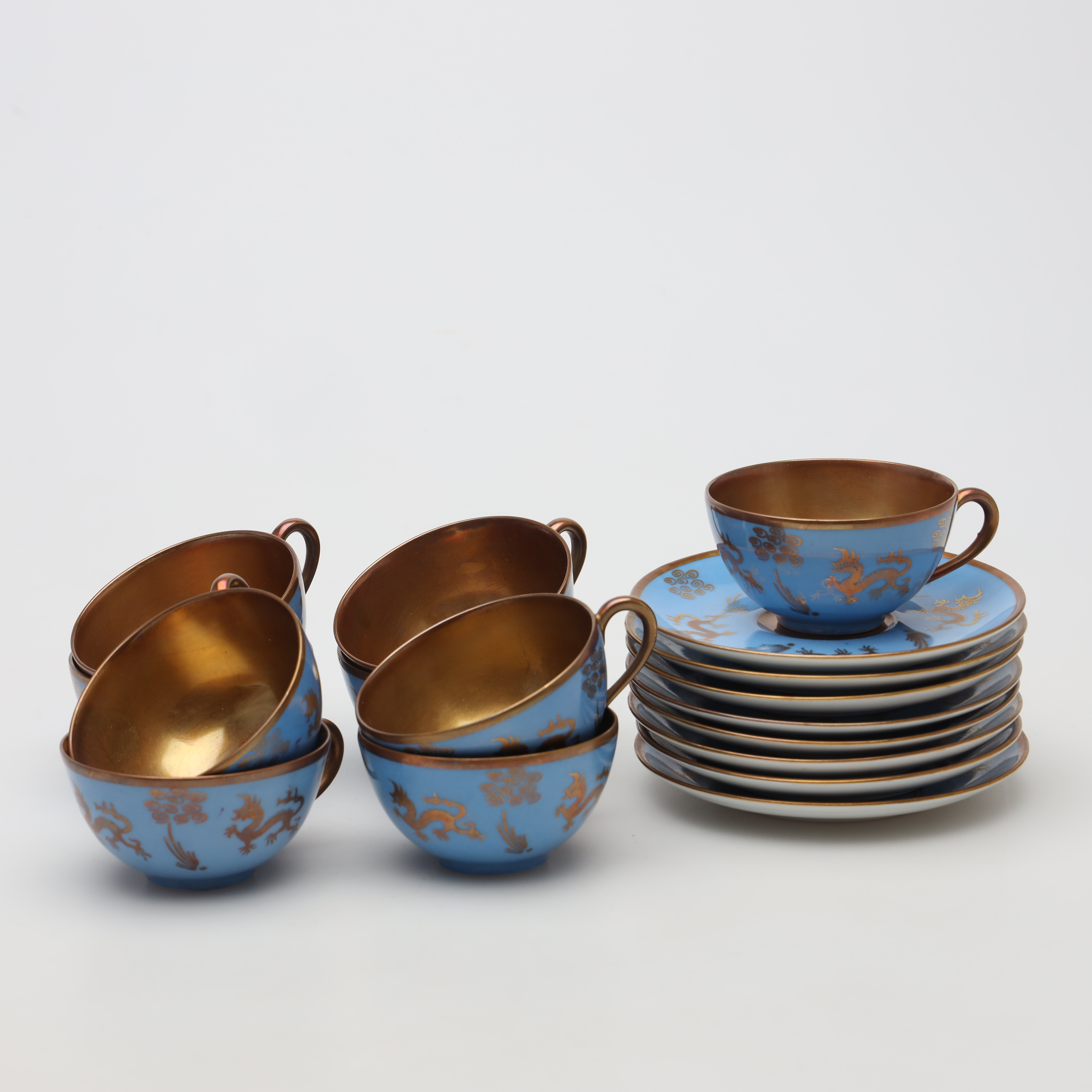 EDWARD HALD. KAFFESERVIS, 17 delar, keramik, Karlskrona.