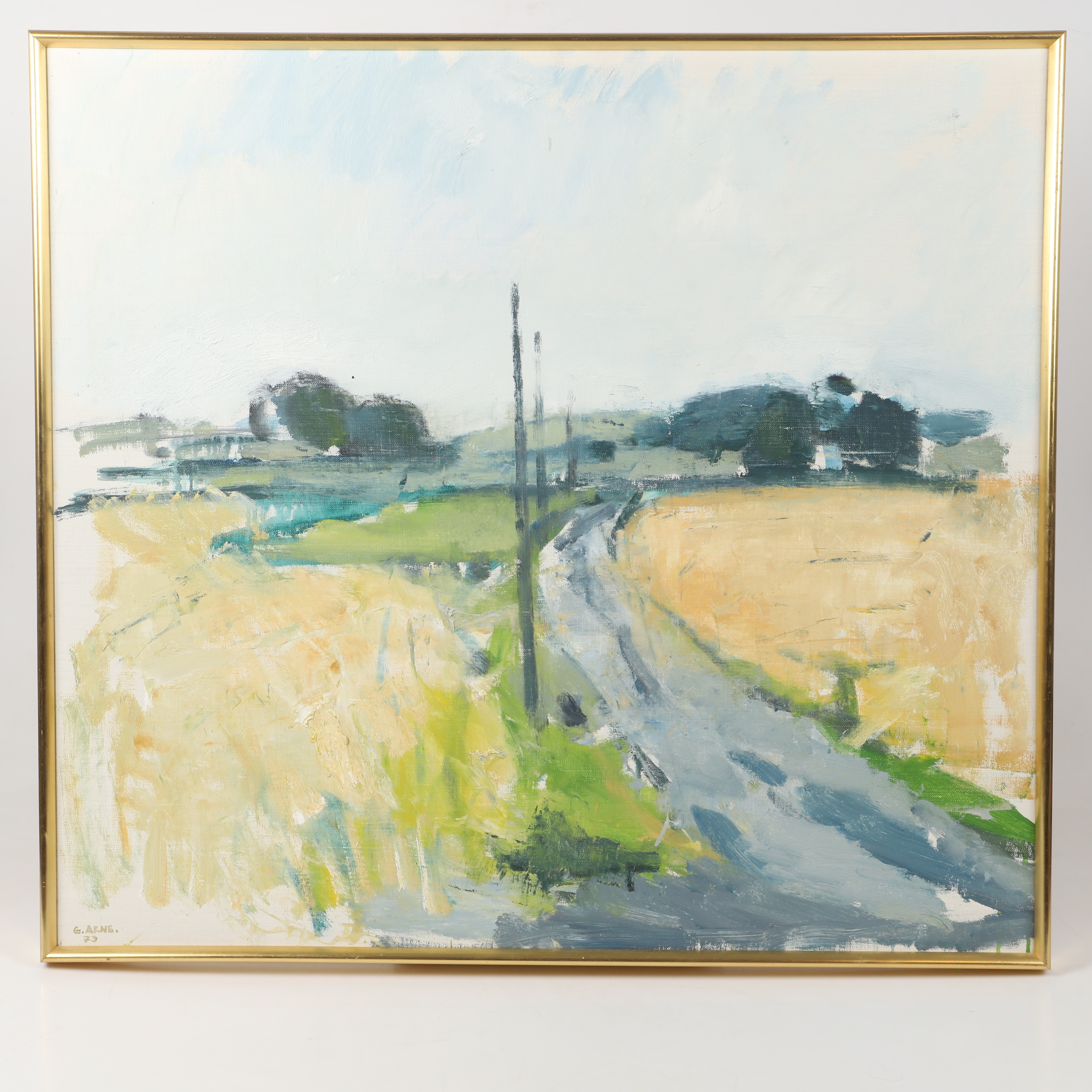 GUSTAV ARNE. Glumslöv, olja på duk, signerad G. Arne -73.