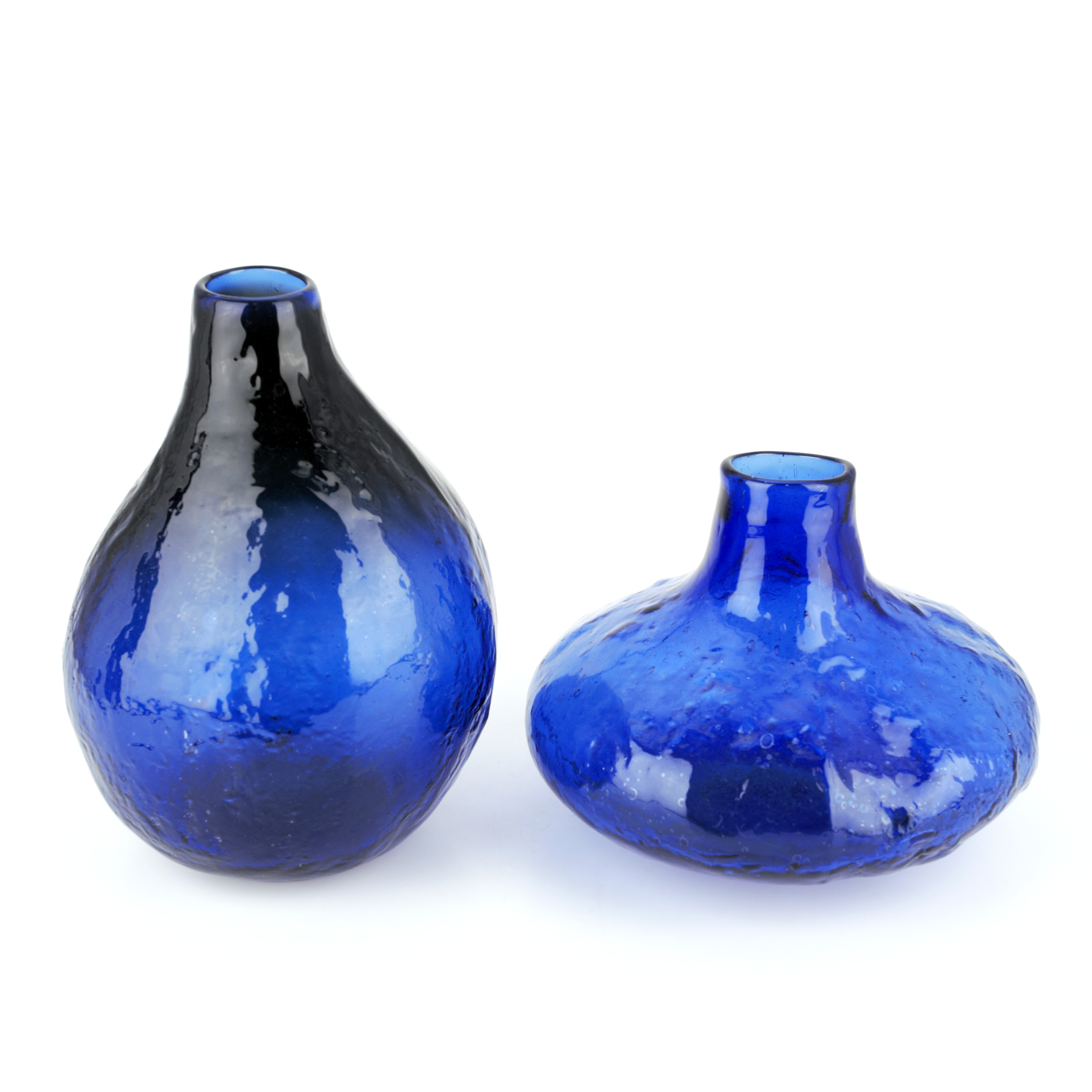 VASER, 2 st, blått glas, 1900-tal.