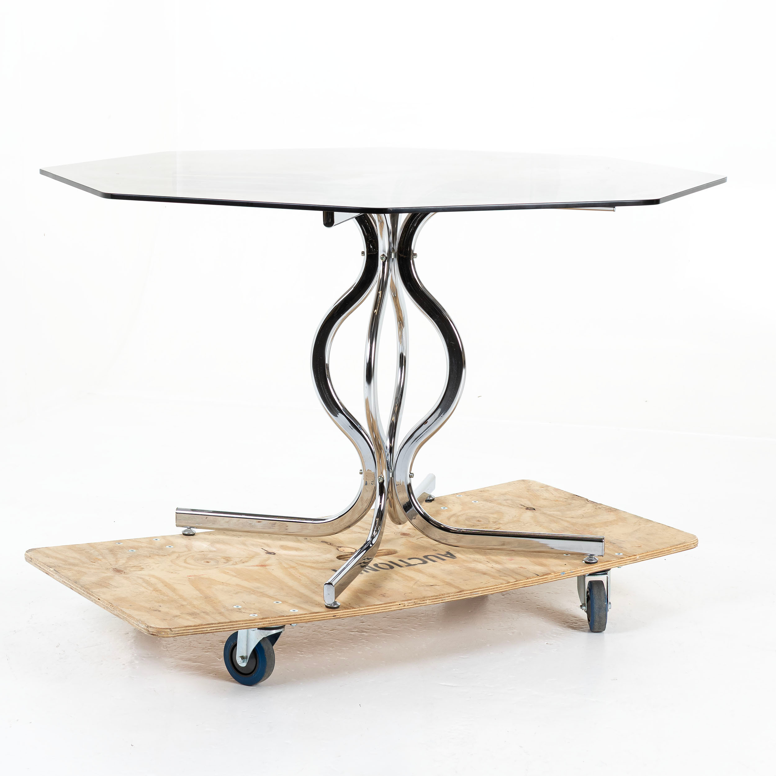 MATBORD, glas & metall, Italien 1970/80 - tal.