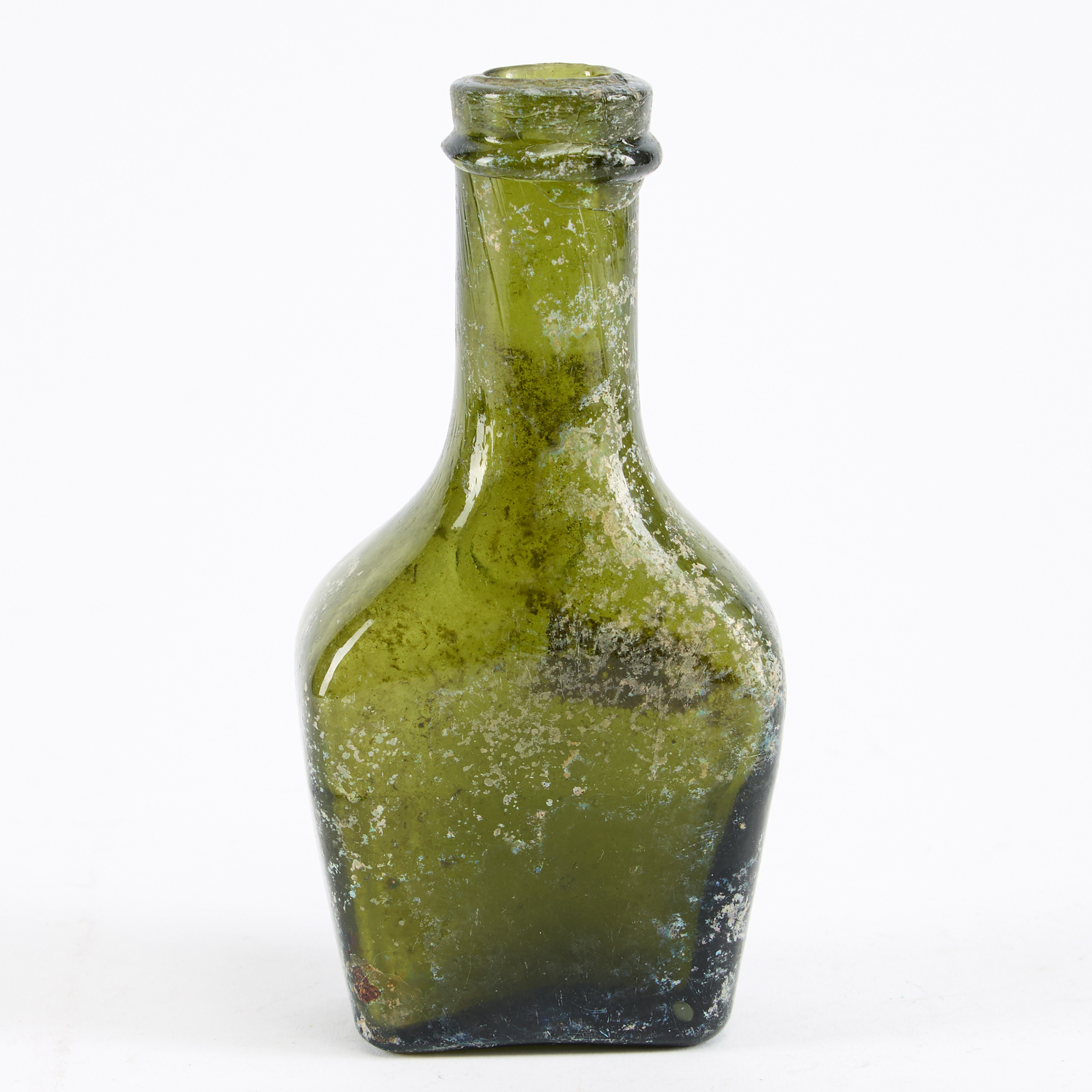 Flaska, grönt glas, 17/1800-tal.