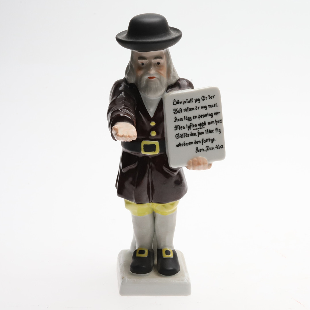 FIGURIN, Porslin, "Rosenbom", märkt GDR, Tyskland, 1900-talets andra halva.