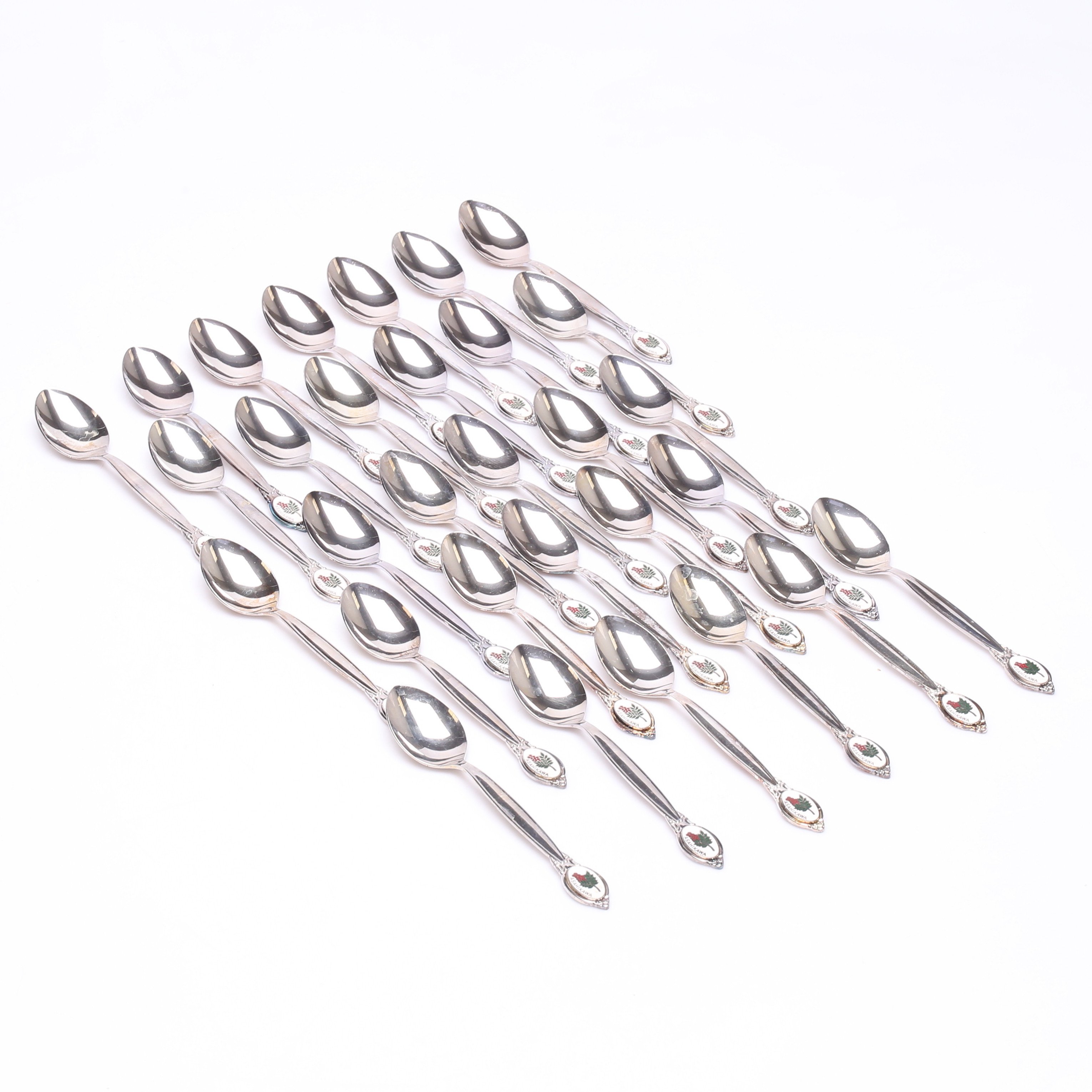 TESKEDAR, 30st, vitmetall, "Nanakamado", Souvenir från Asahikawa City, Japan.