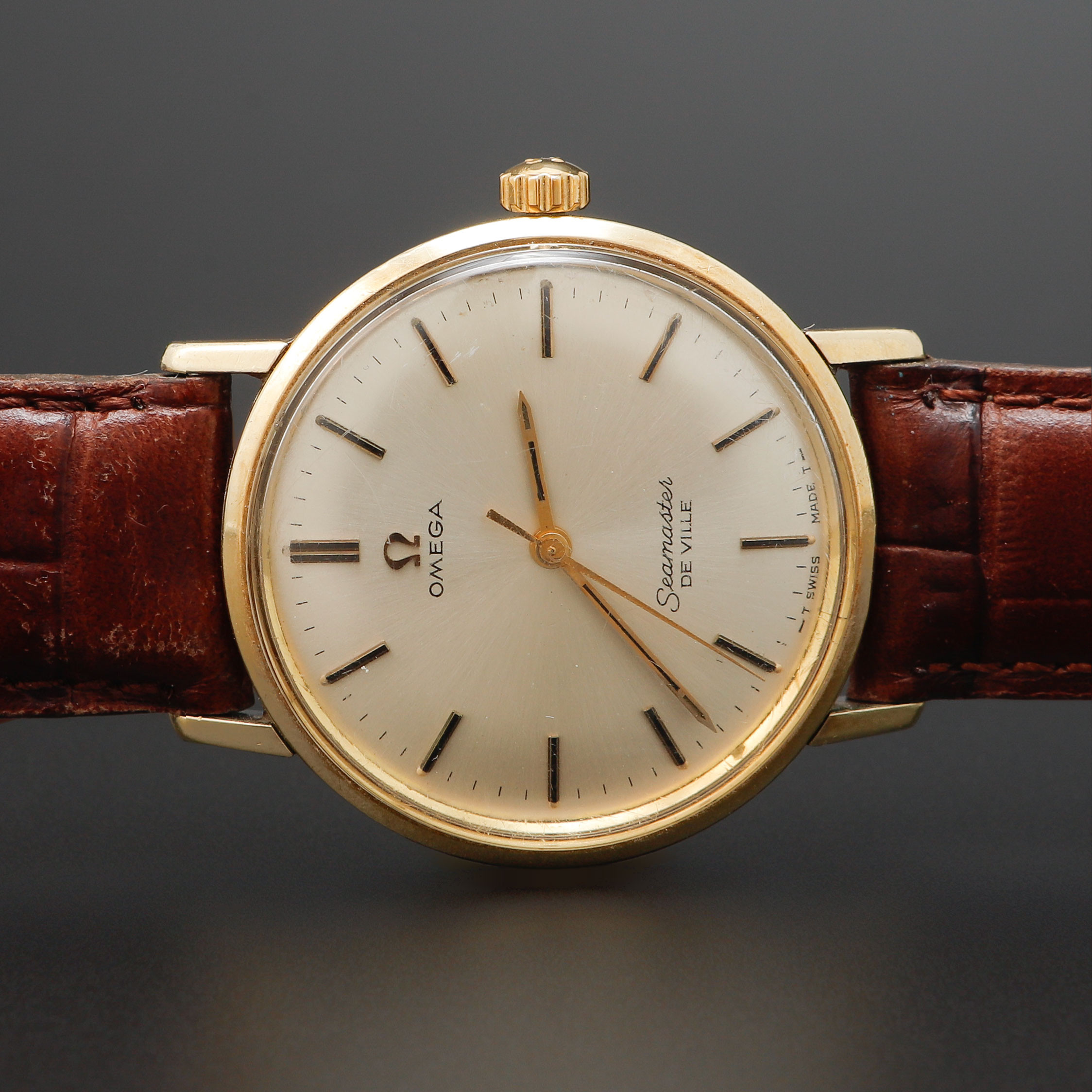 ARMBANDSUR, Omega, Seamaster, De Ville, guld på stål, manuell, 1960/70-tal.