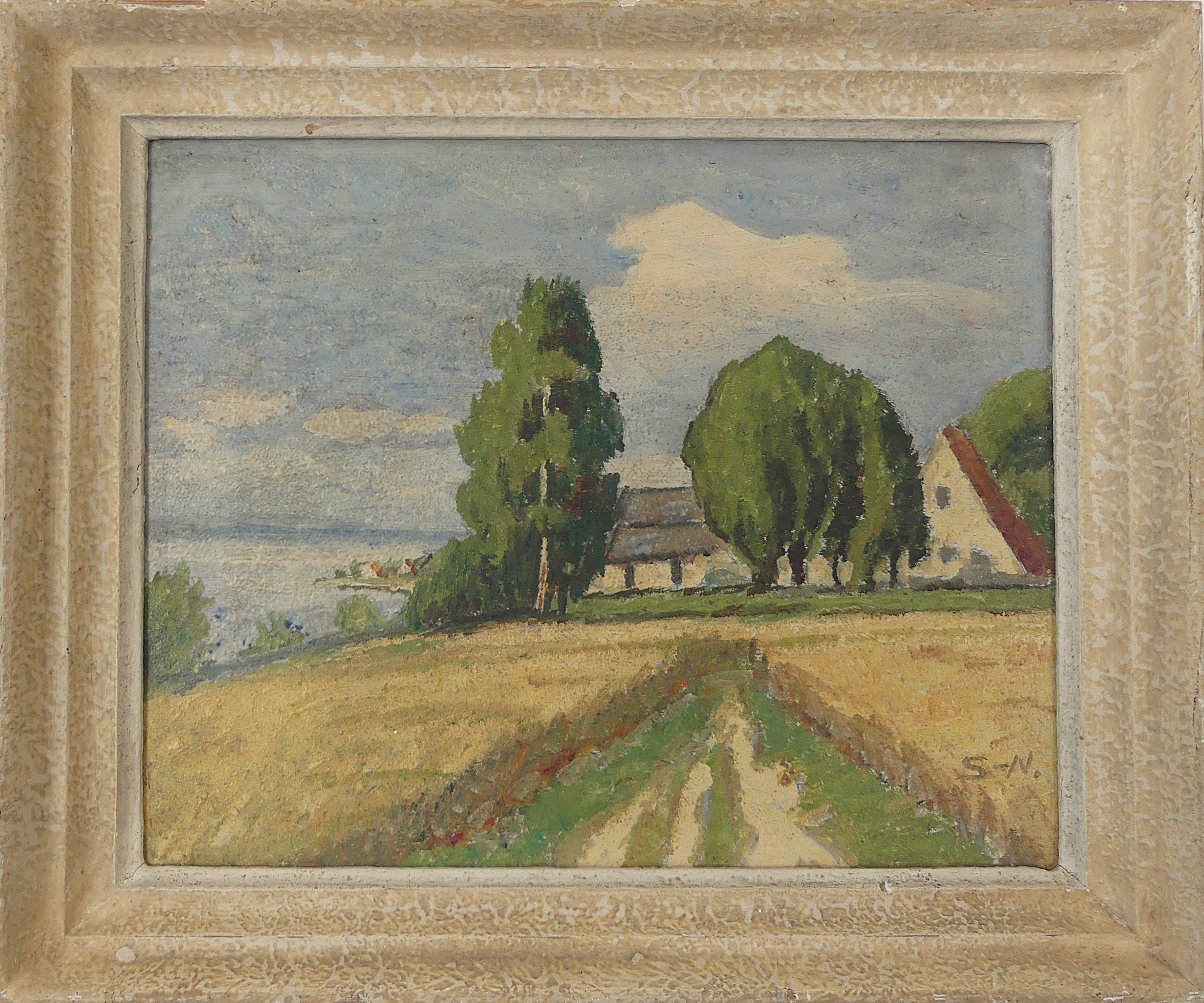 OIDENTIFIERAD KONSTNÄR, olja på pannå, signerad med monogram S N.