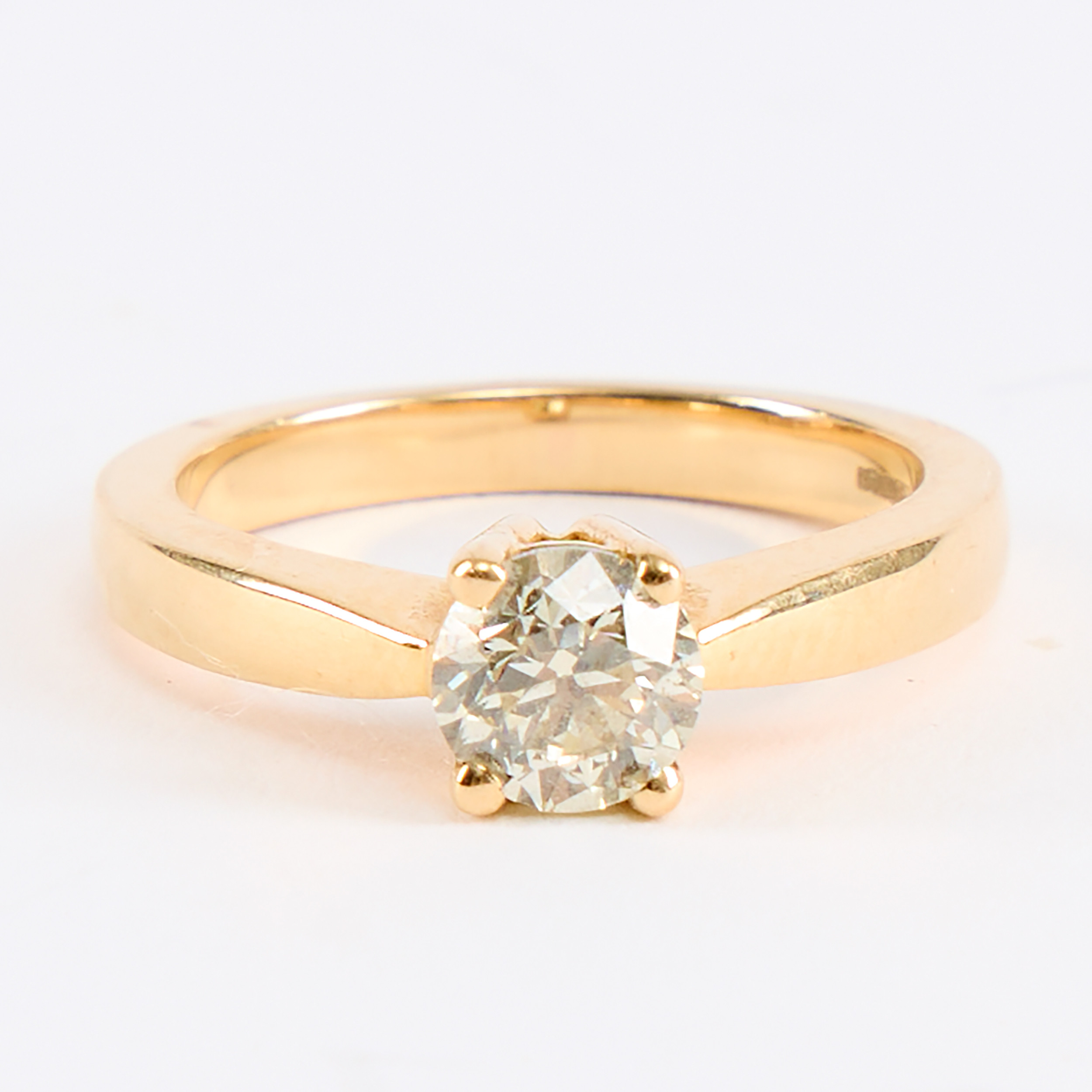 ENSTENSRING, guld 18K med briljantslipad diamant ca 0,9 ct.