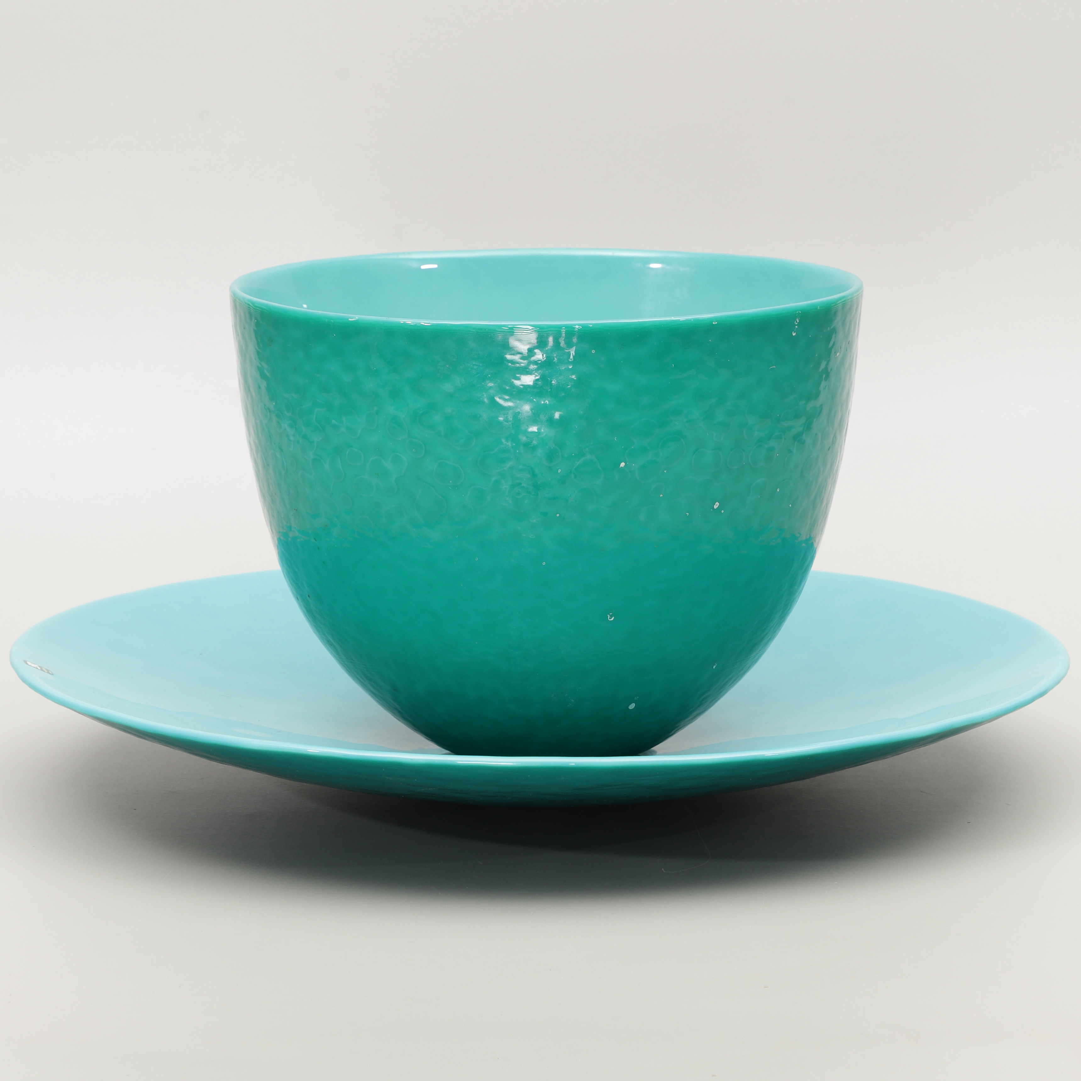 EVA ENGLUND. Skål och fat, "Malakit", Målerås, glas, 1990-tal.