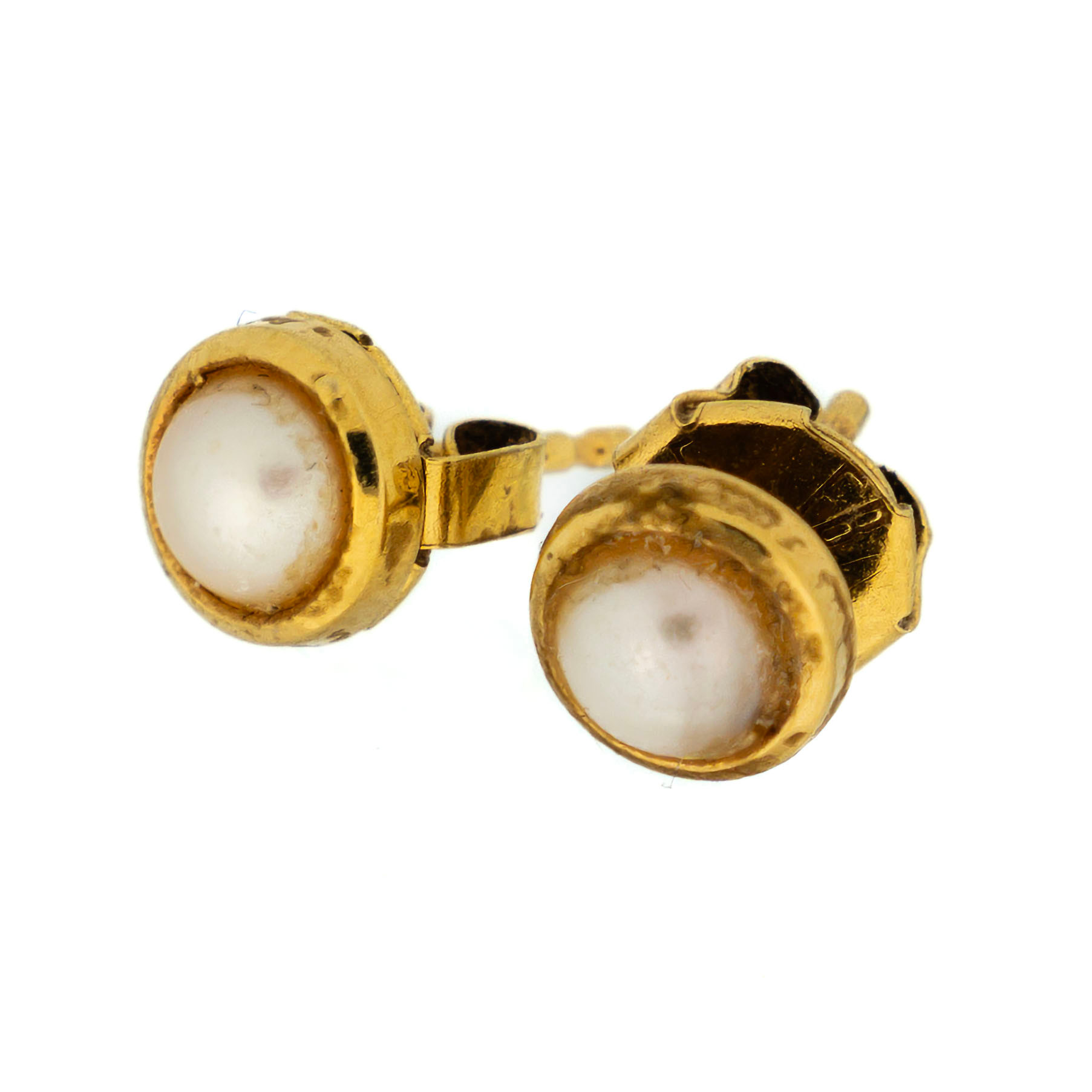 ÖRHÄNGEN, Ett par, 14K Guld, Besatt med halvpärla.