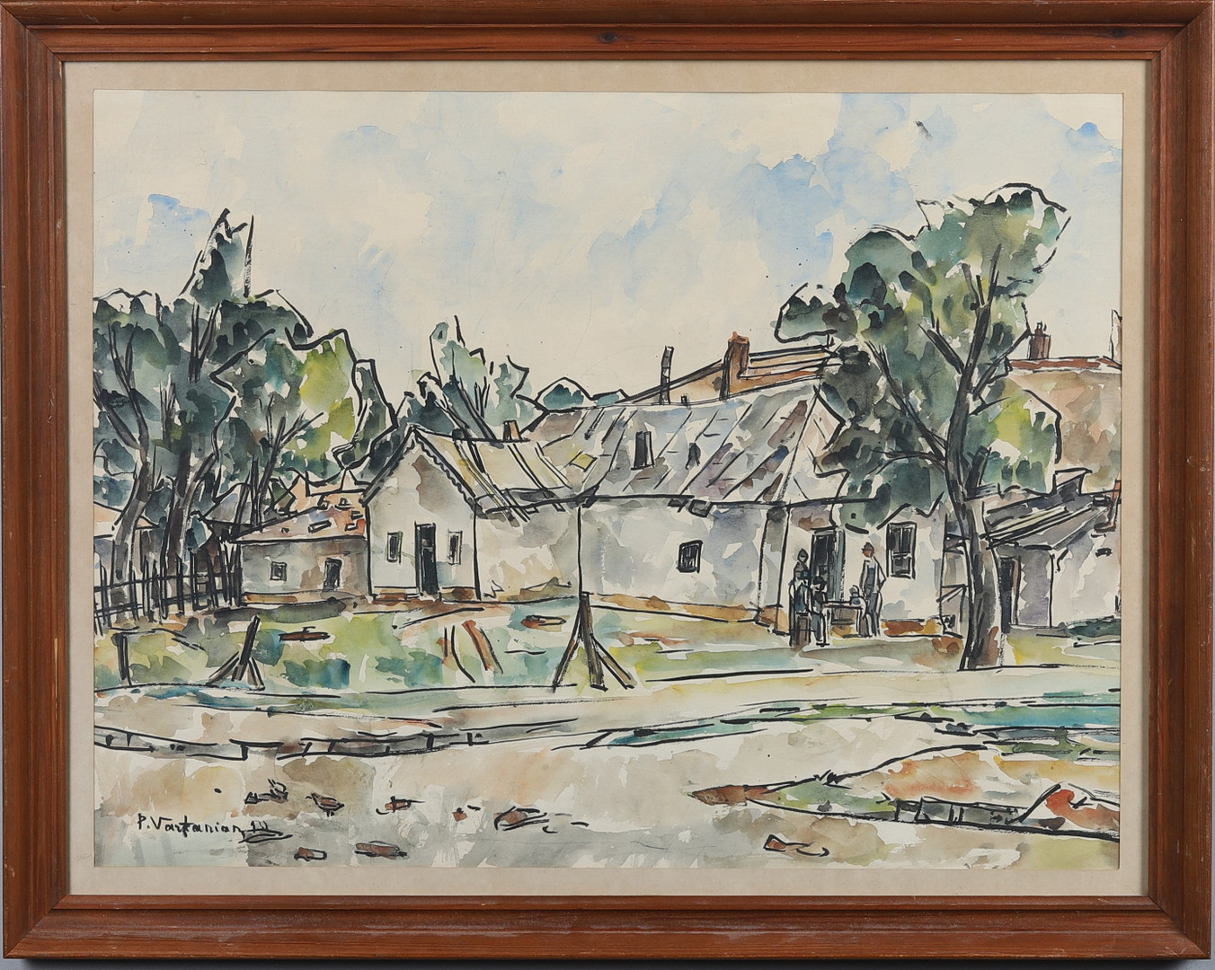 VARTANIAN PARTOG (1898 - 1954). Blandteknik, ''Österländsk by'', signerad.