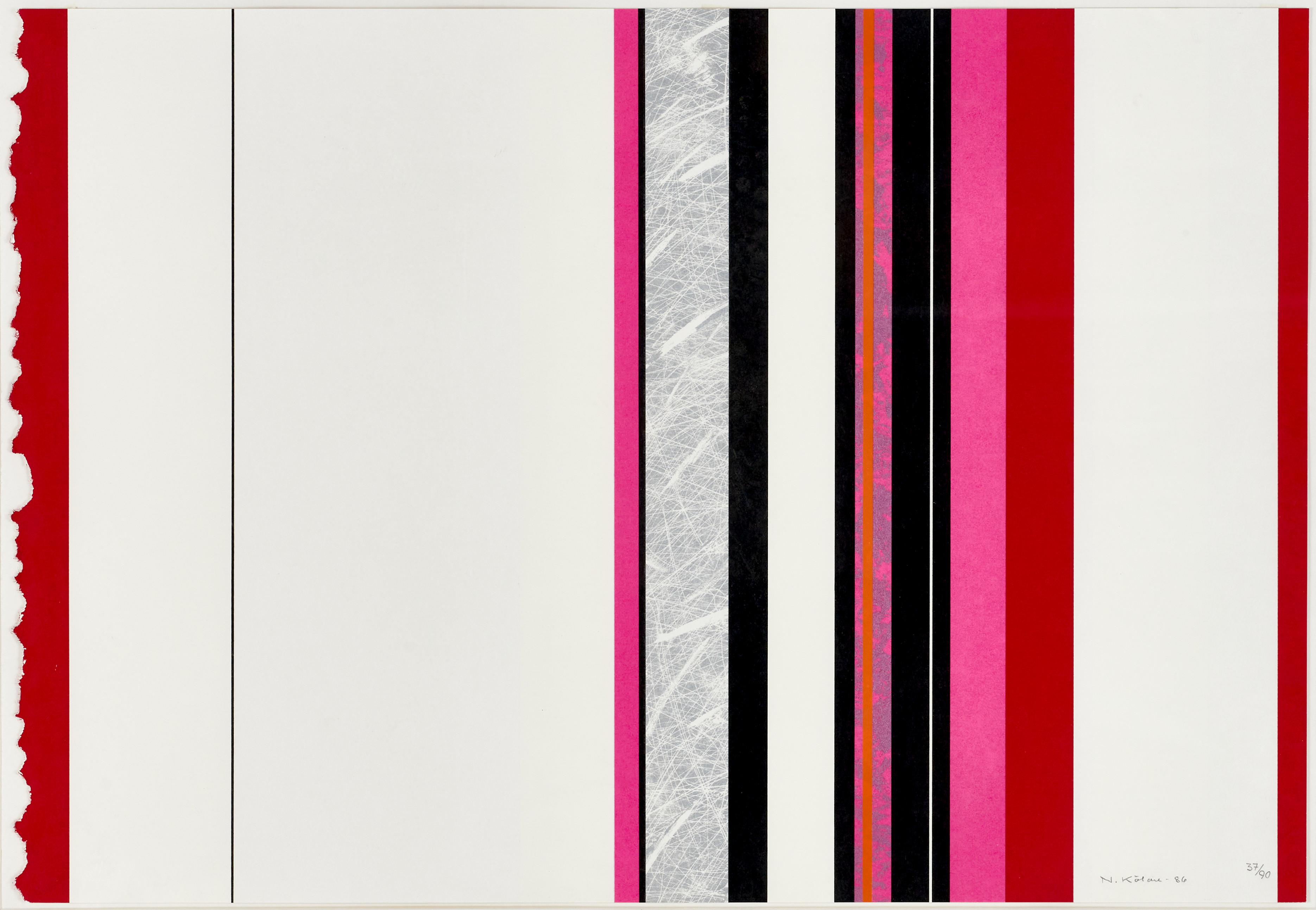 NILS KÖLARE (1930-2007). Komposition, signerad daterad N.Kölare -86, numrerad 37/90, litografi.