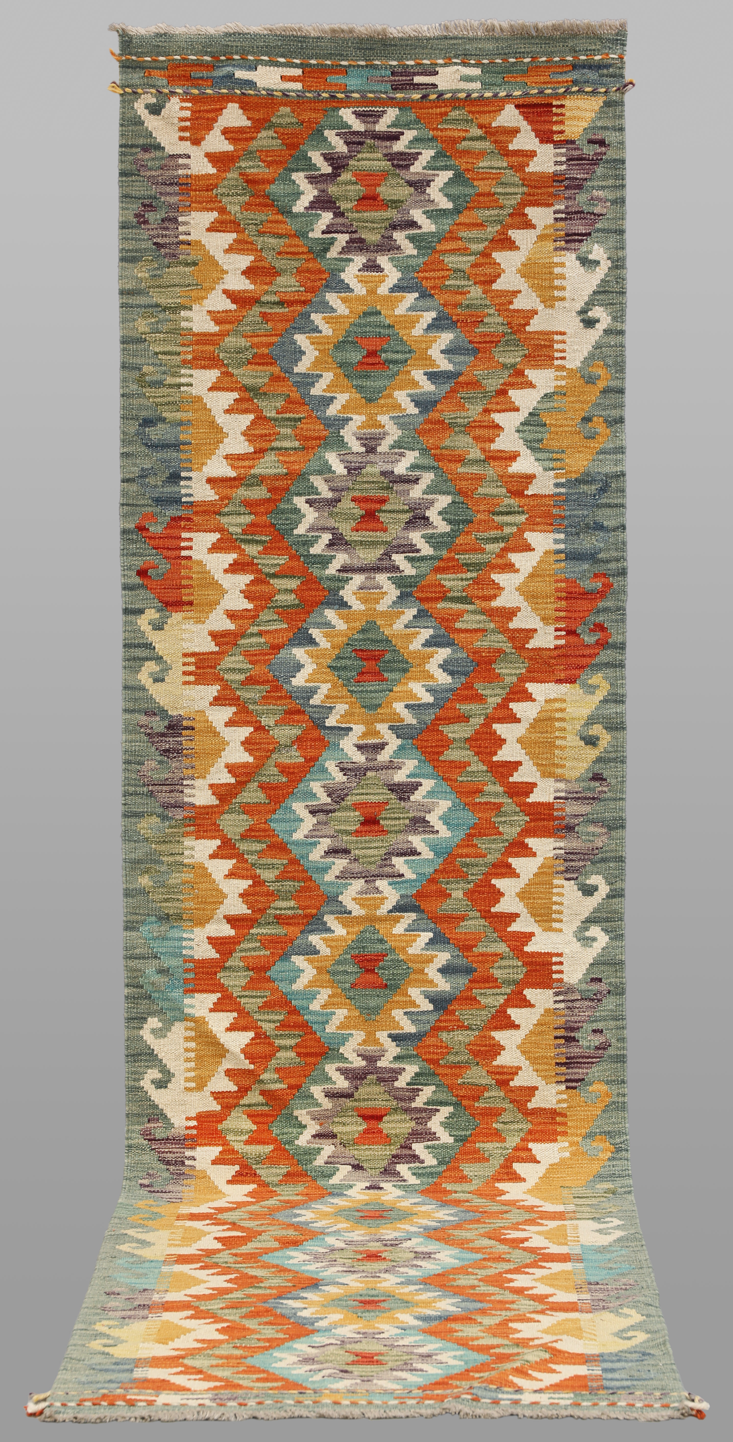 ORIENTMATTA. Kelim klassisk design gallerimodell, 286 x 78 cm.