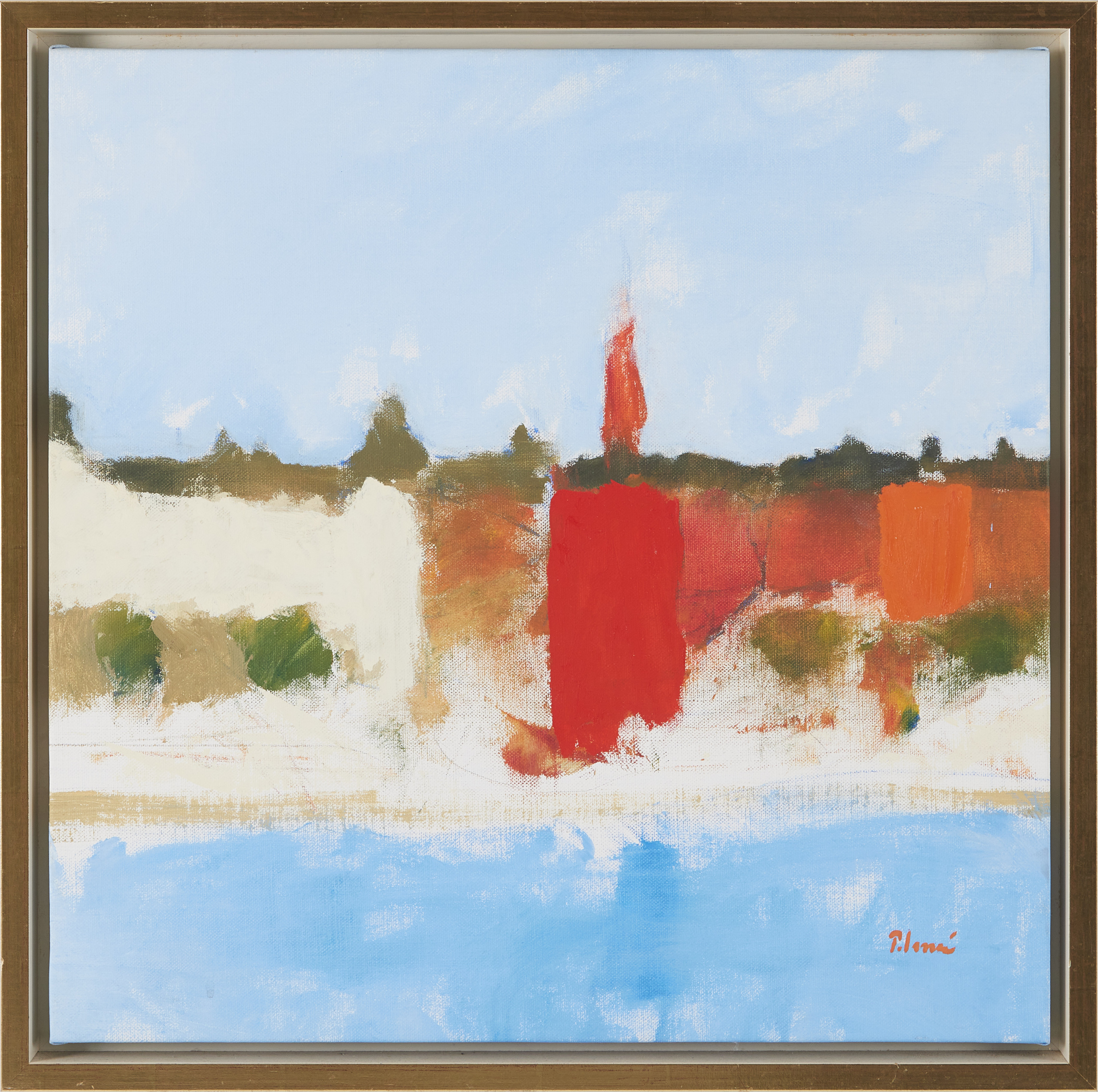 ANDERS PALMÉR. Stadsmotiv, olja på duk, signerad Palmér.