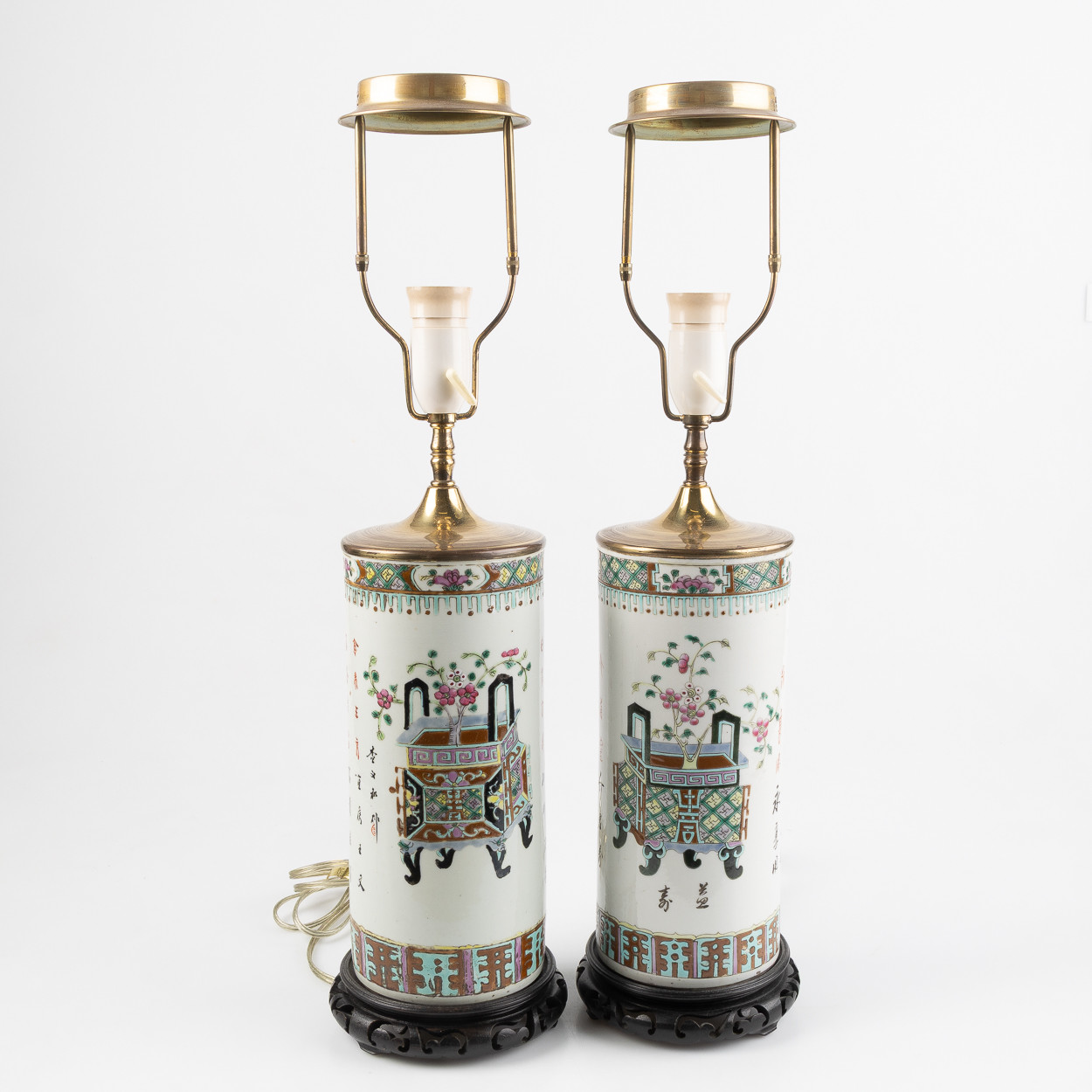 BORDSLAMPOR, ett par, Kina, porslin, 1900-tal.