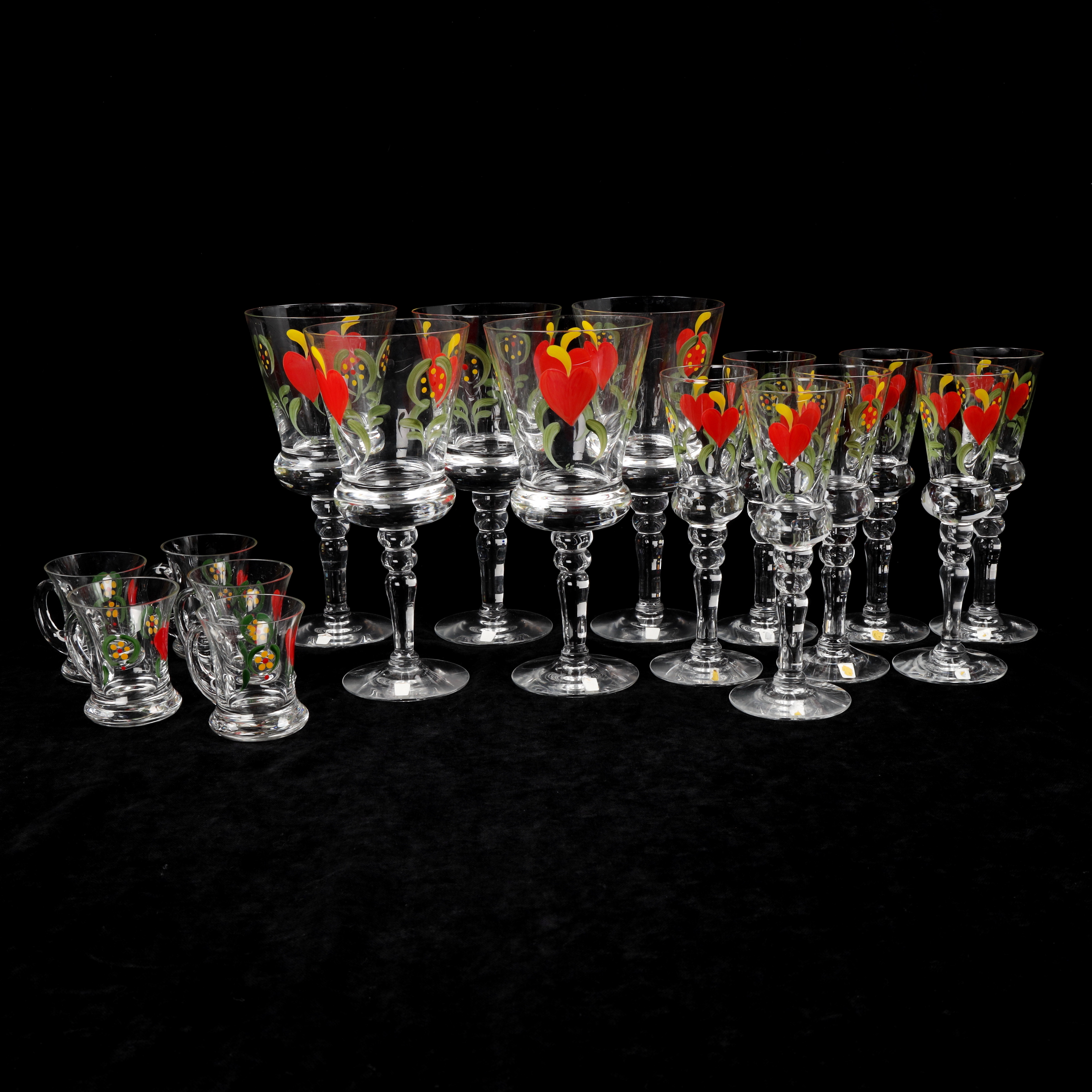 GLASSERVIS, 17 delar, Johansfors, 1900-talets andra hälft.