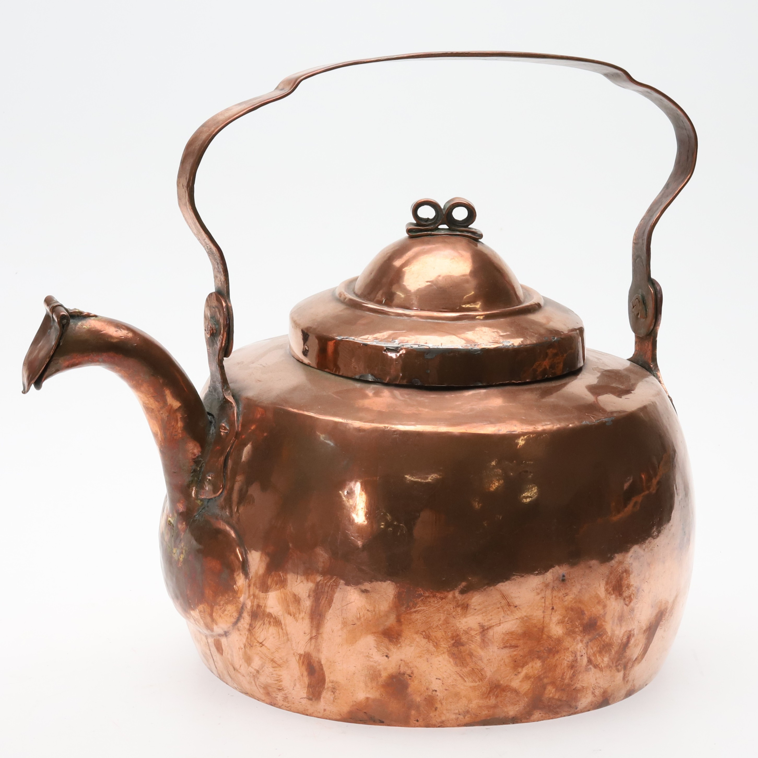 KAFFEKITTEL, koppar, med gåsbröst & mustaschfäste, 1800-tal.