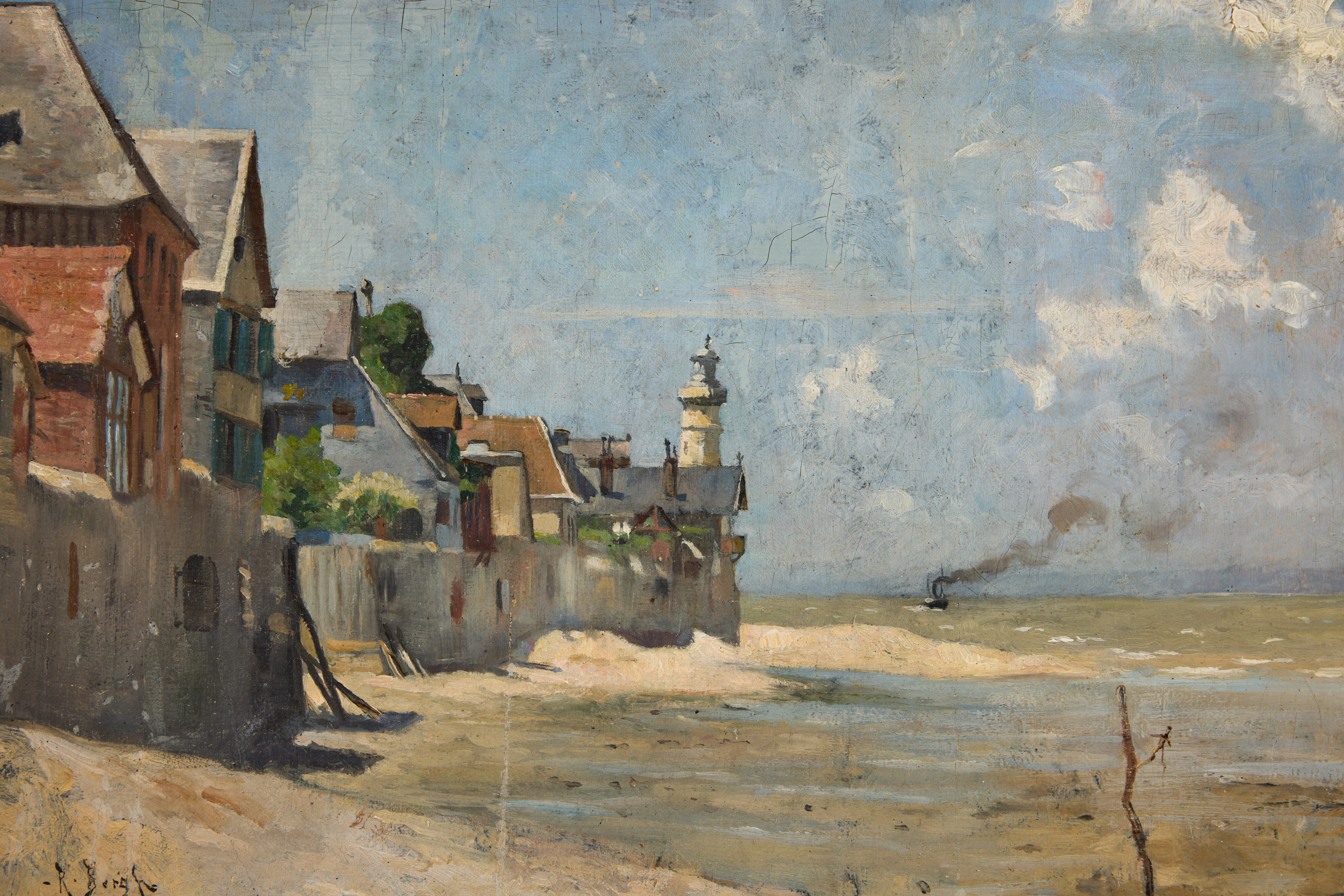 RICHARD BERGH (1858-1919). Stranden i Honfleur.