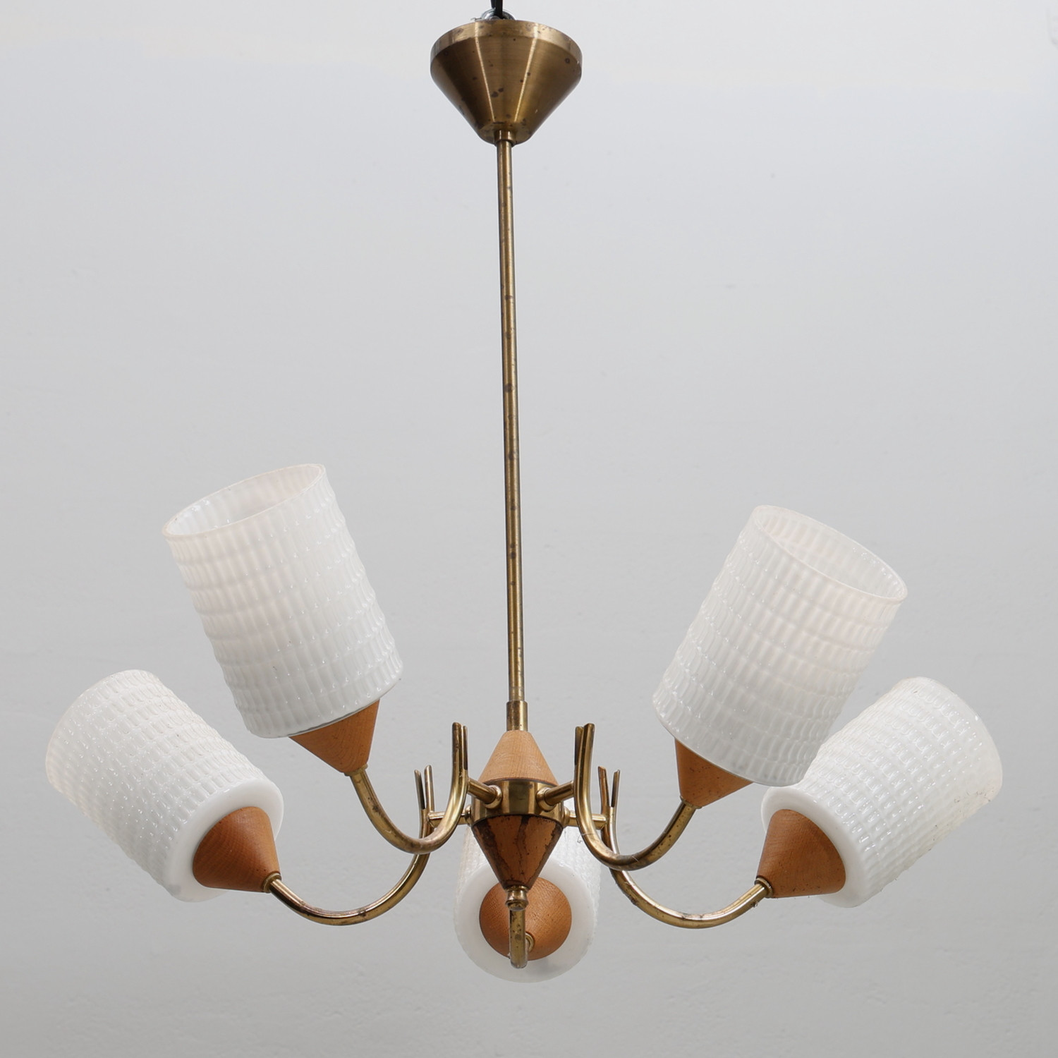 TAKLAMPA, trä, metall, glas, 1900-tal.