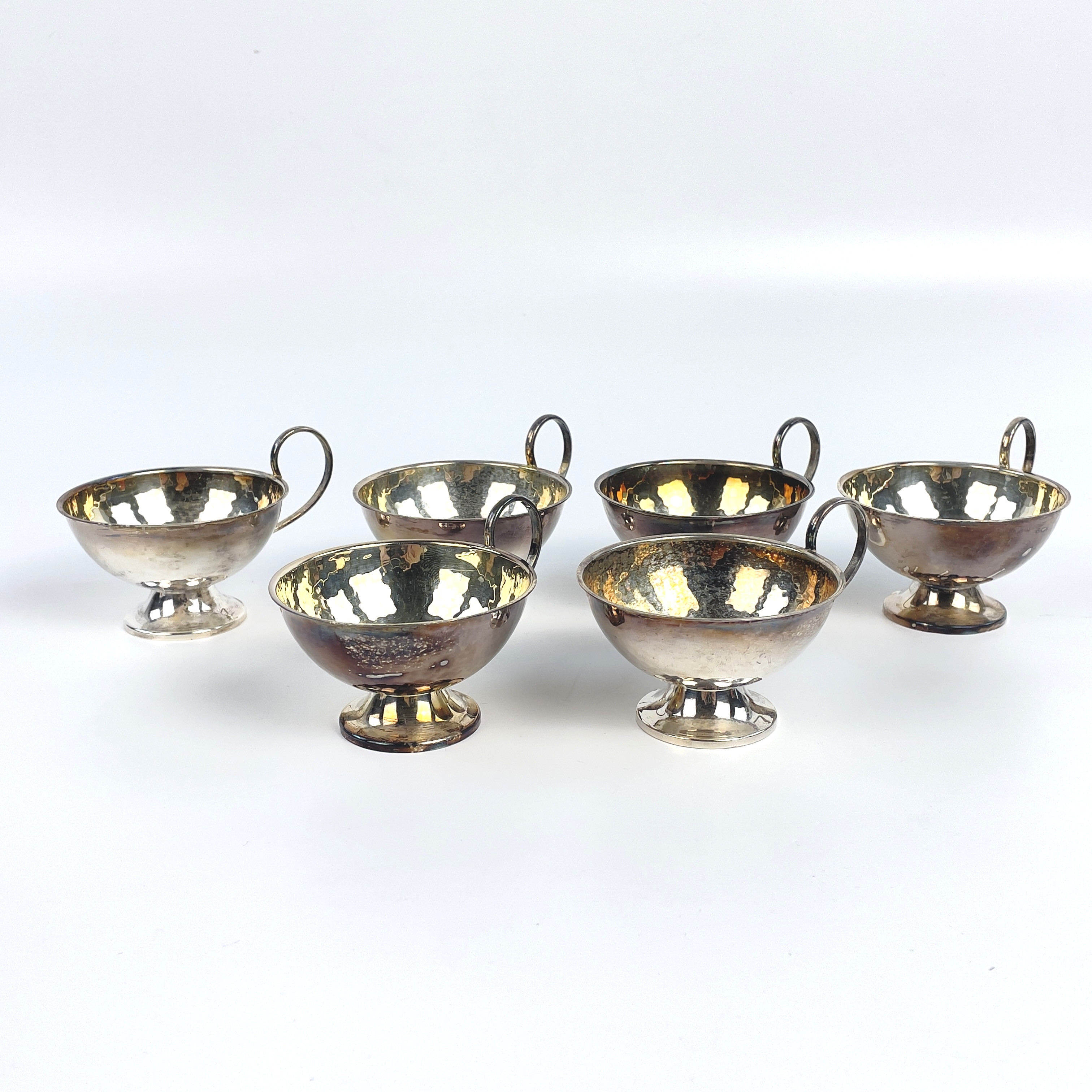 PUNSCHMUGGAR, 6 st silver, Ceson, Göteborg, 1980-tal.