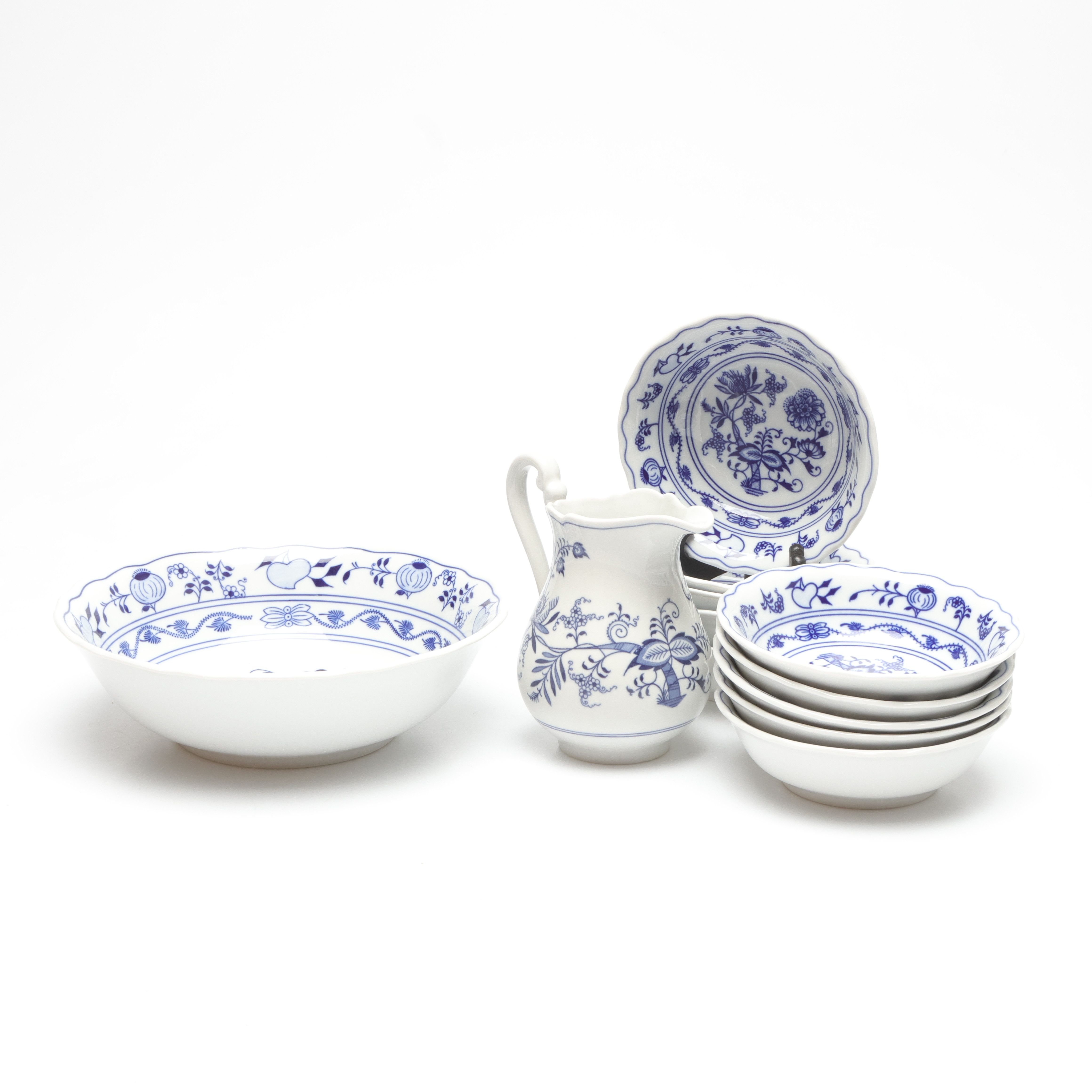 BÄRSERVIS, 12 delar, lökmönstret, Original Zwiebelmuster, Tjeckoslovakien.