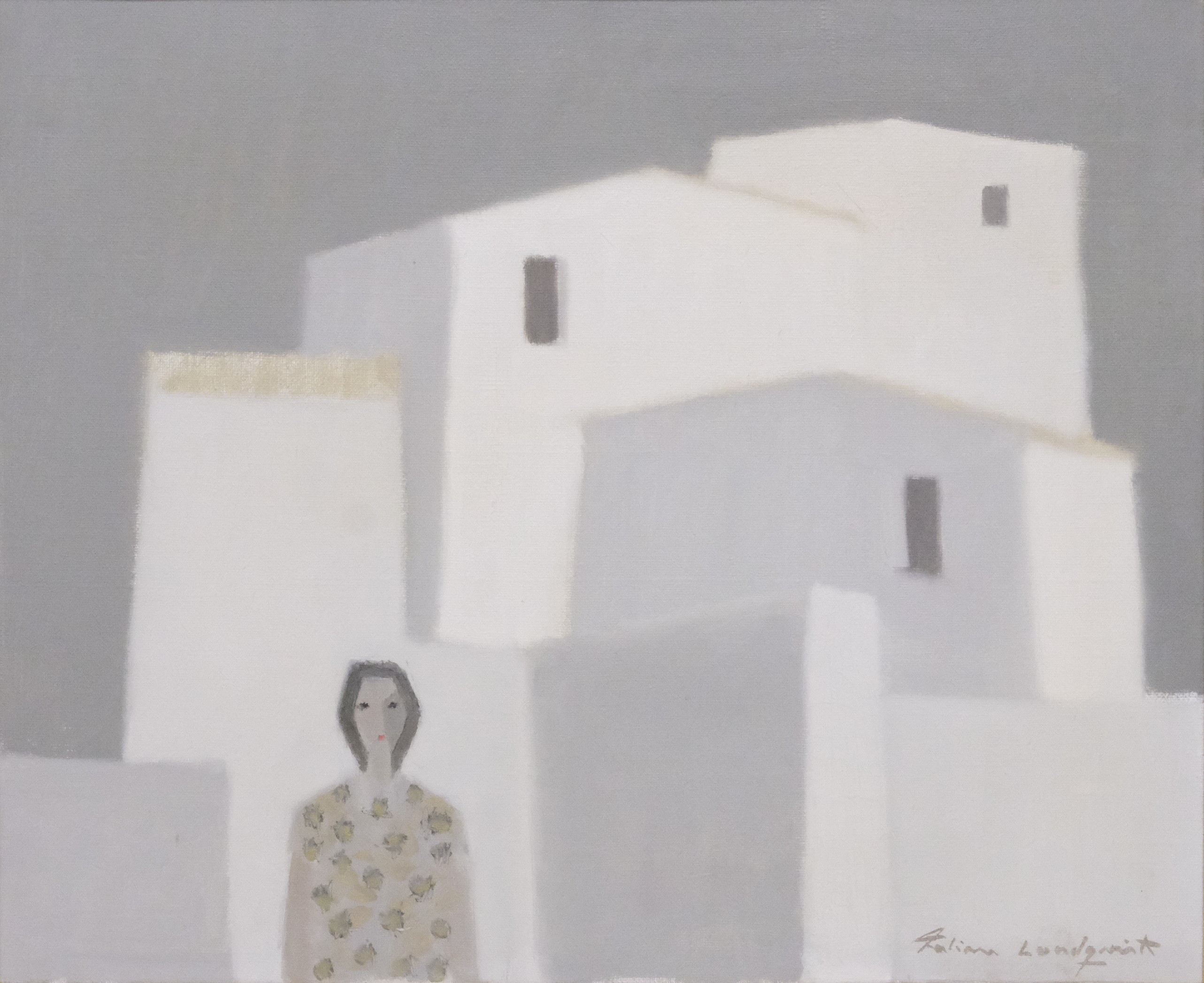 FABIAN LUNDQVIST. KVINNA I BEBYGGELSE, OLJA PÅ DUK.