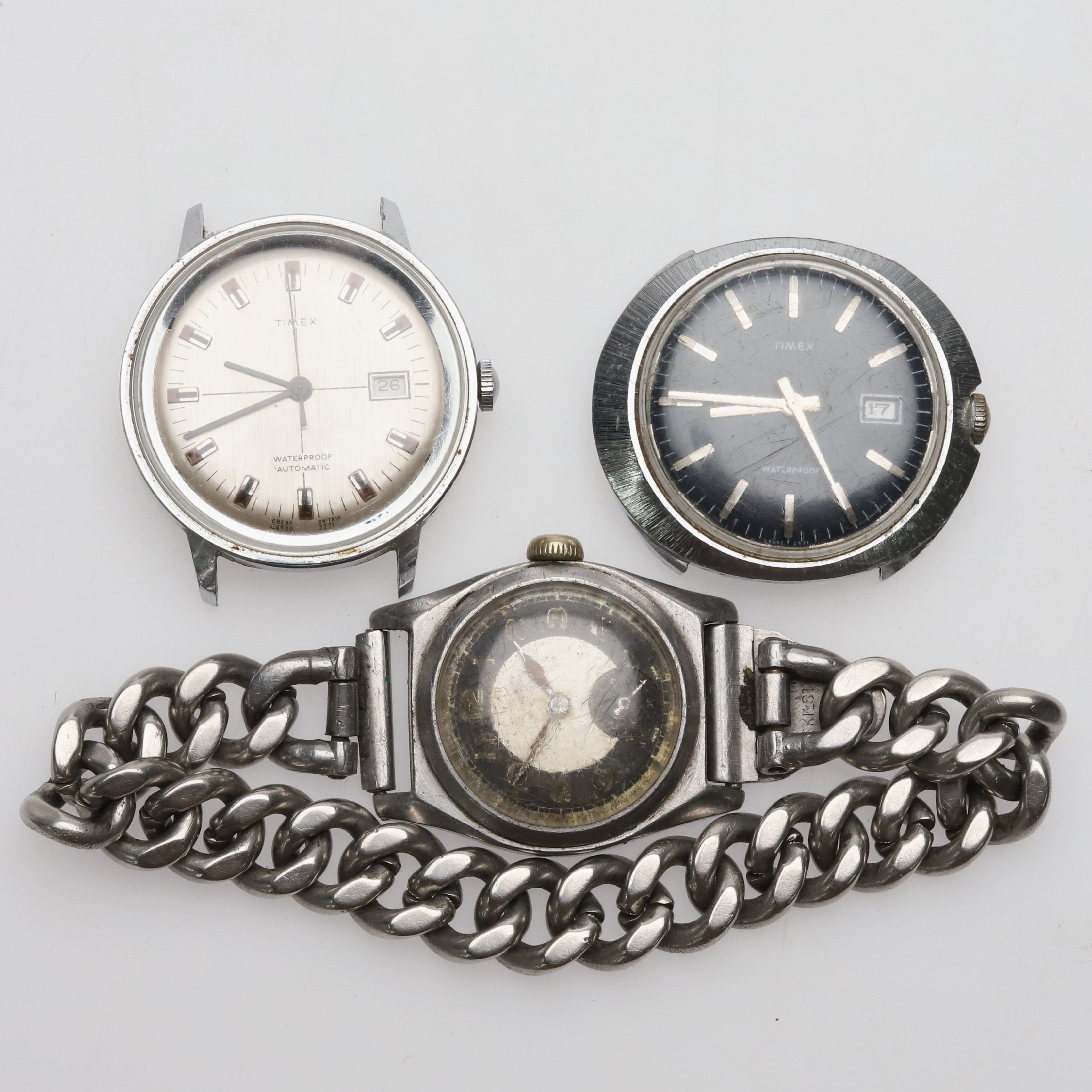 TIMEX SAMT ACIER (3).STÅL, ARMBANDSUR 32 - 40 MM, 1 ST AUTOMATIC , 2 ST MANUELLA.