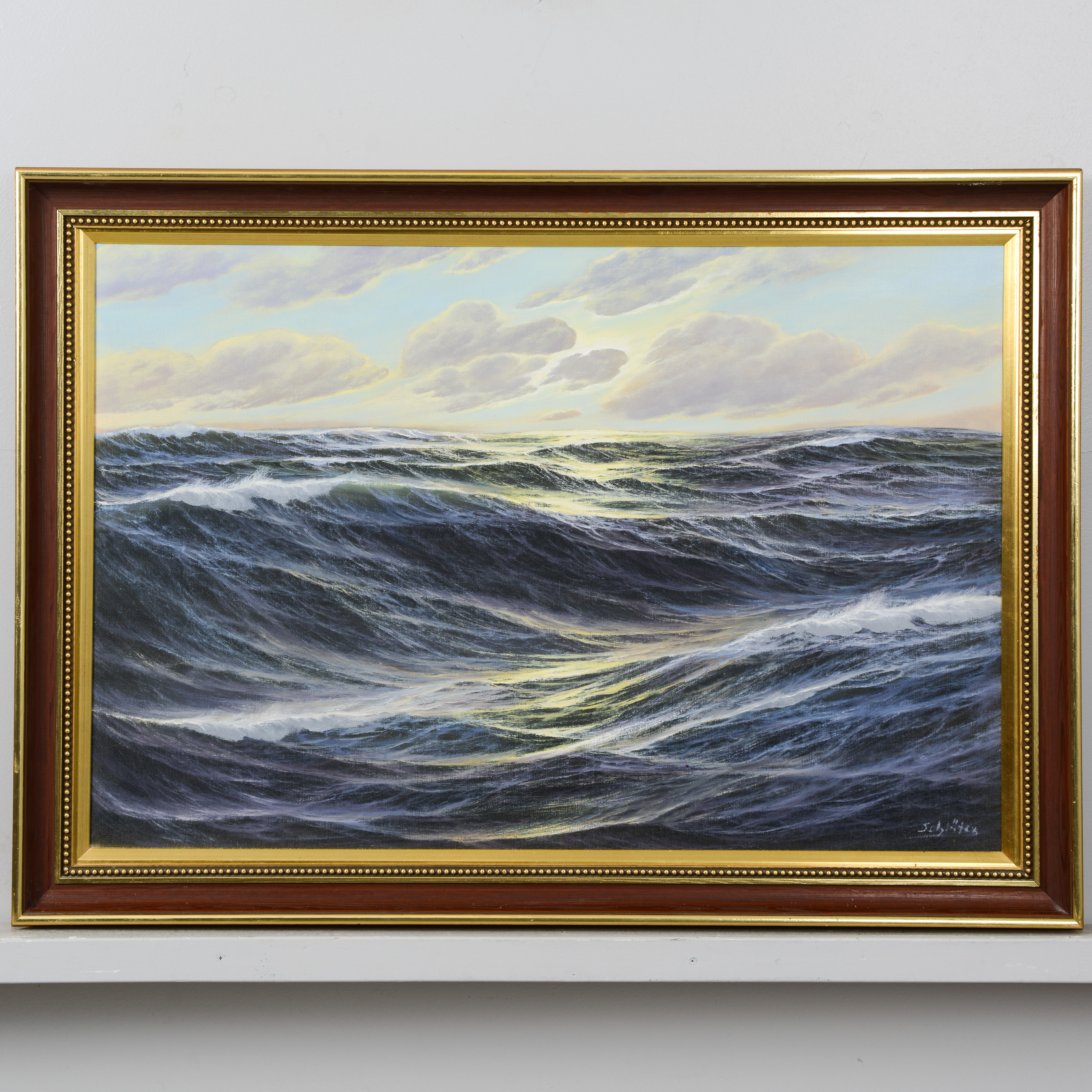 LOTHAR SCHLÜTER. Havsmotiv, olja på duk, signerad.