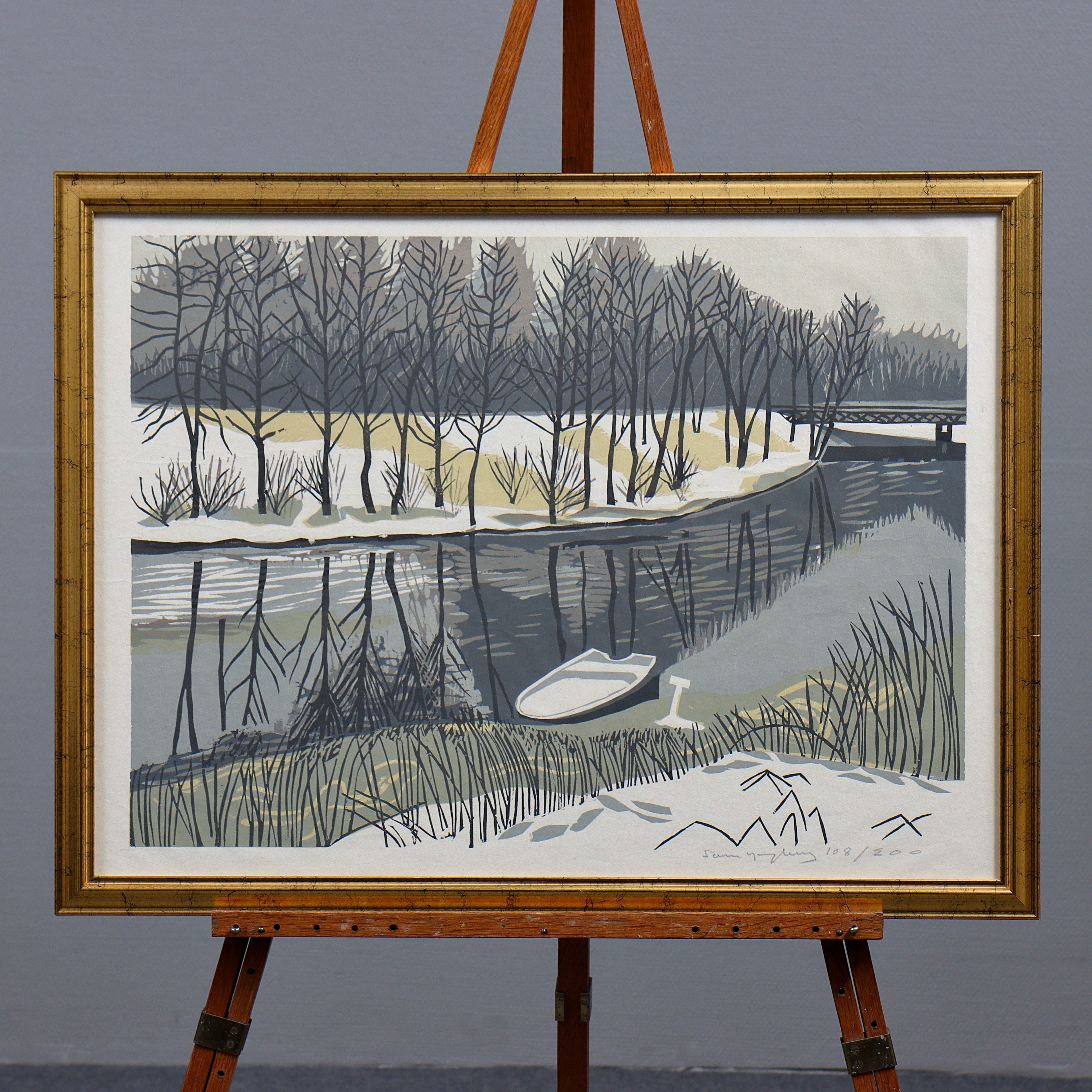 SVEN LJUNGBERG. FÄRGLITOGRAFI 108/200, SIGNERAD.