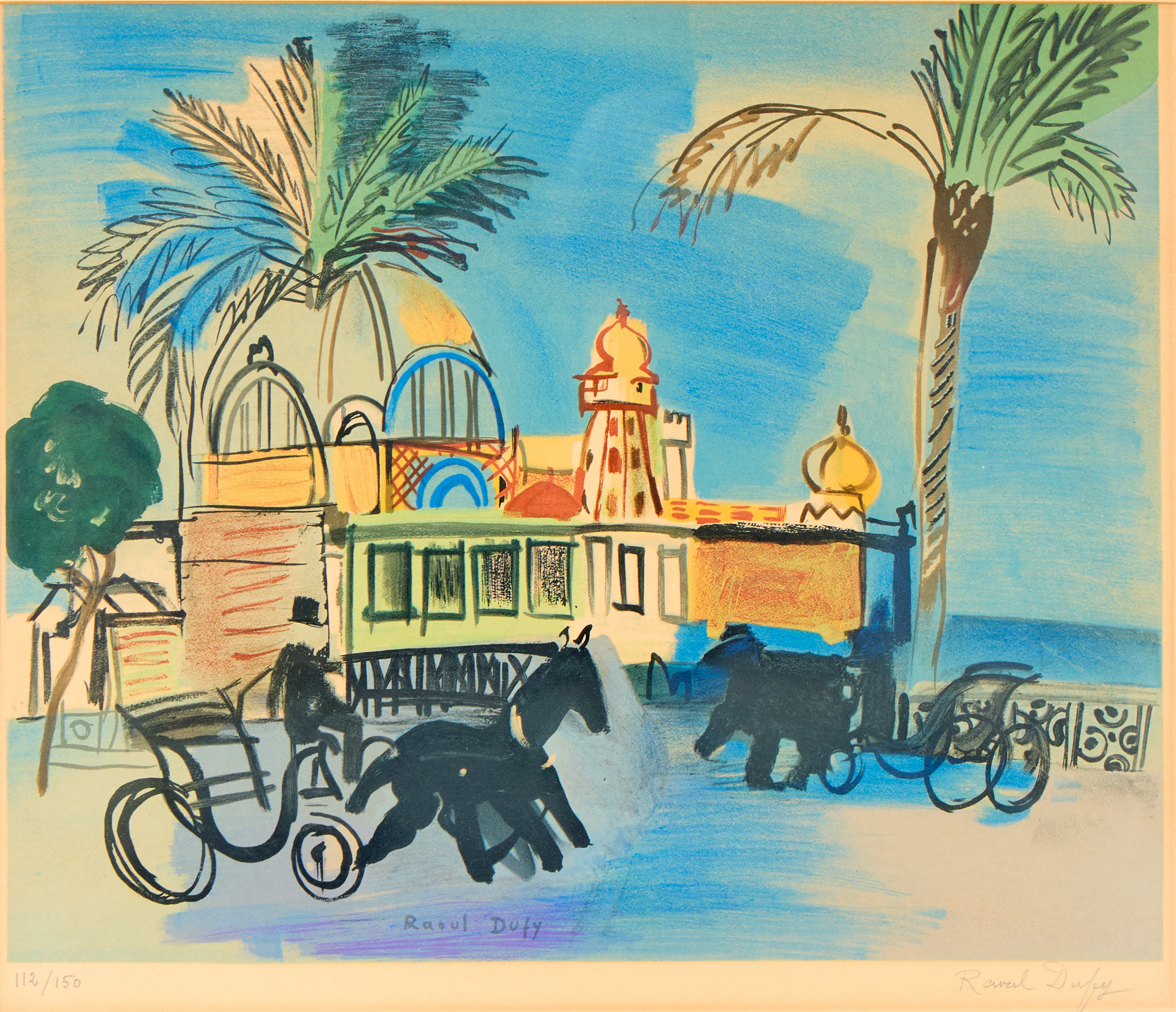 RAOUL DUFY. "Nice, le Casino de la jetée aux deux calèches".