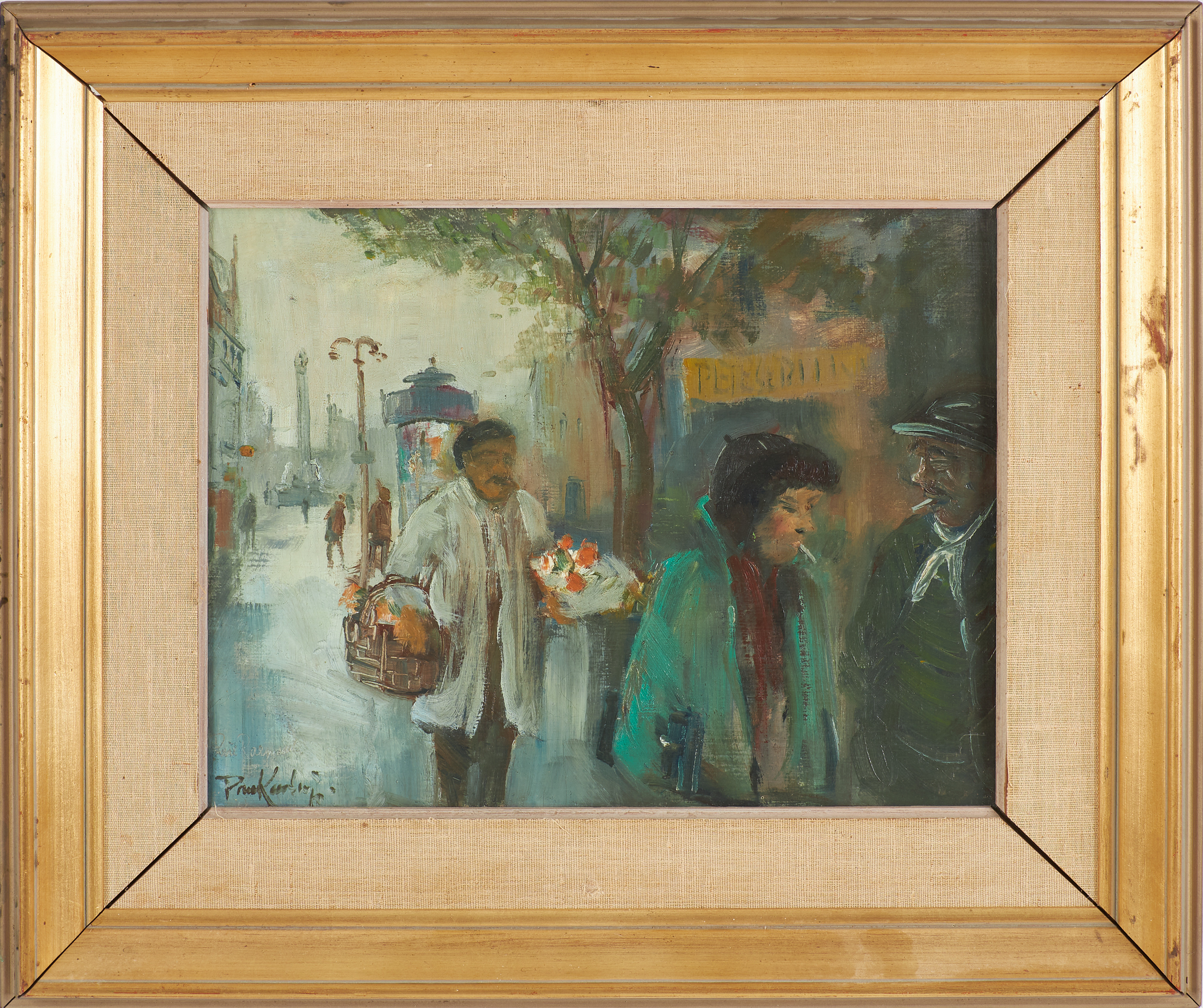 PAUL KASTRUP. figurkomposition, olja på duk, signerad.