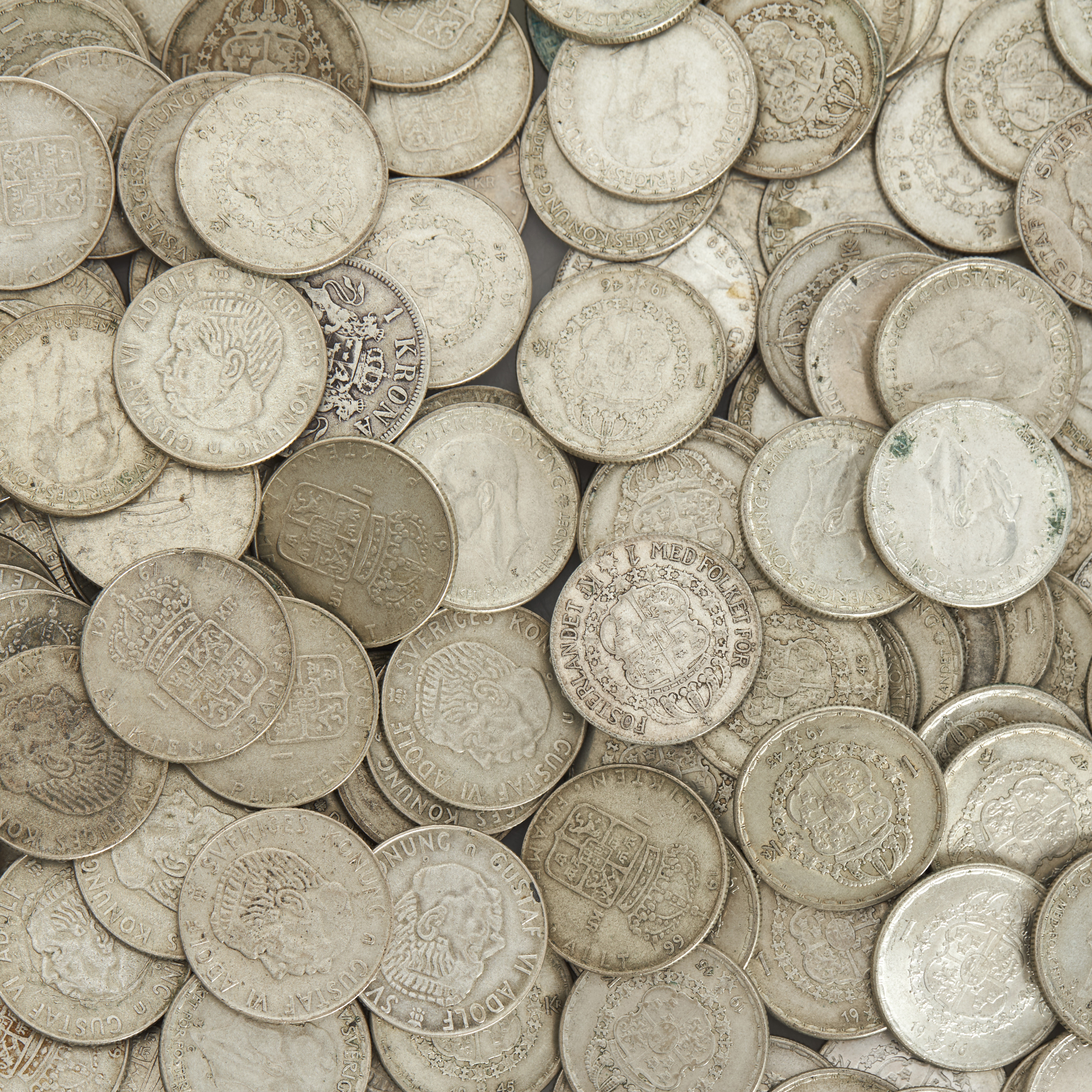 SILVERMYNT, 180 enkronor 1942-68.