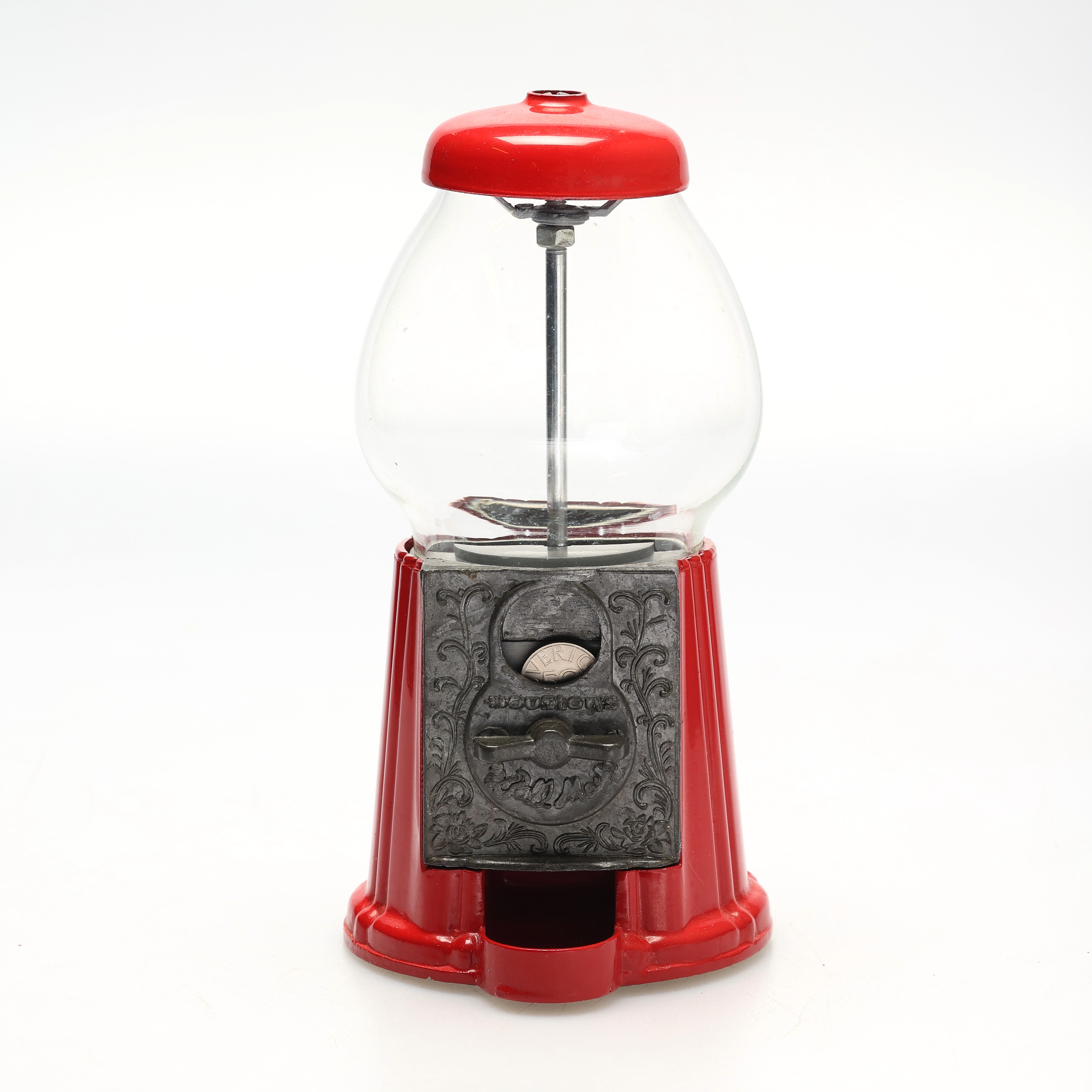 TUGGUMMIAUTOMAT. Glas och metall, 1900-talets andra hälft.