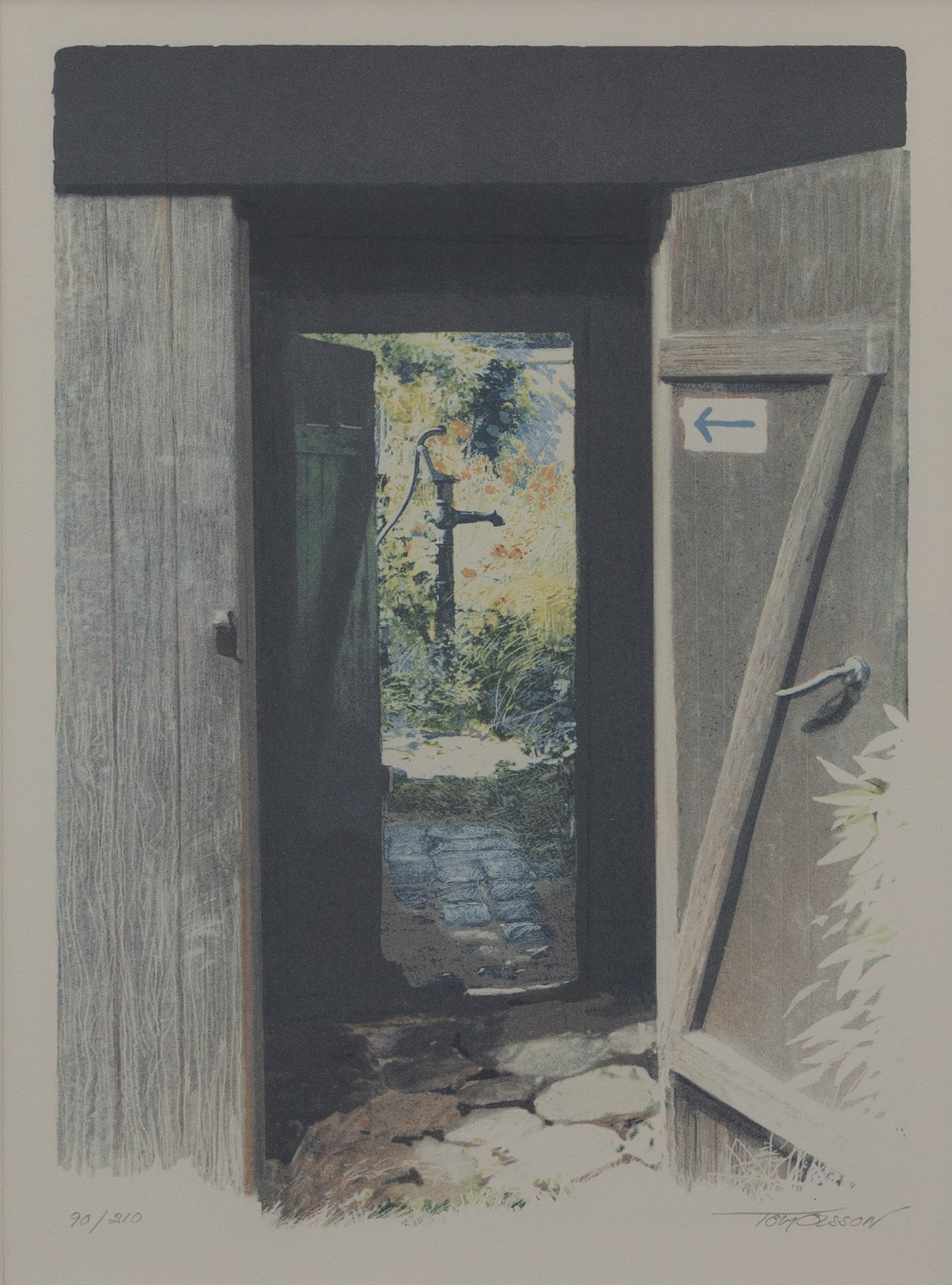 TOM OLSSON (FÖDD 1941). Pumpen, litografi nr 90/210, signerad.