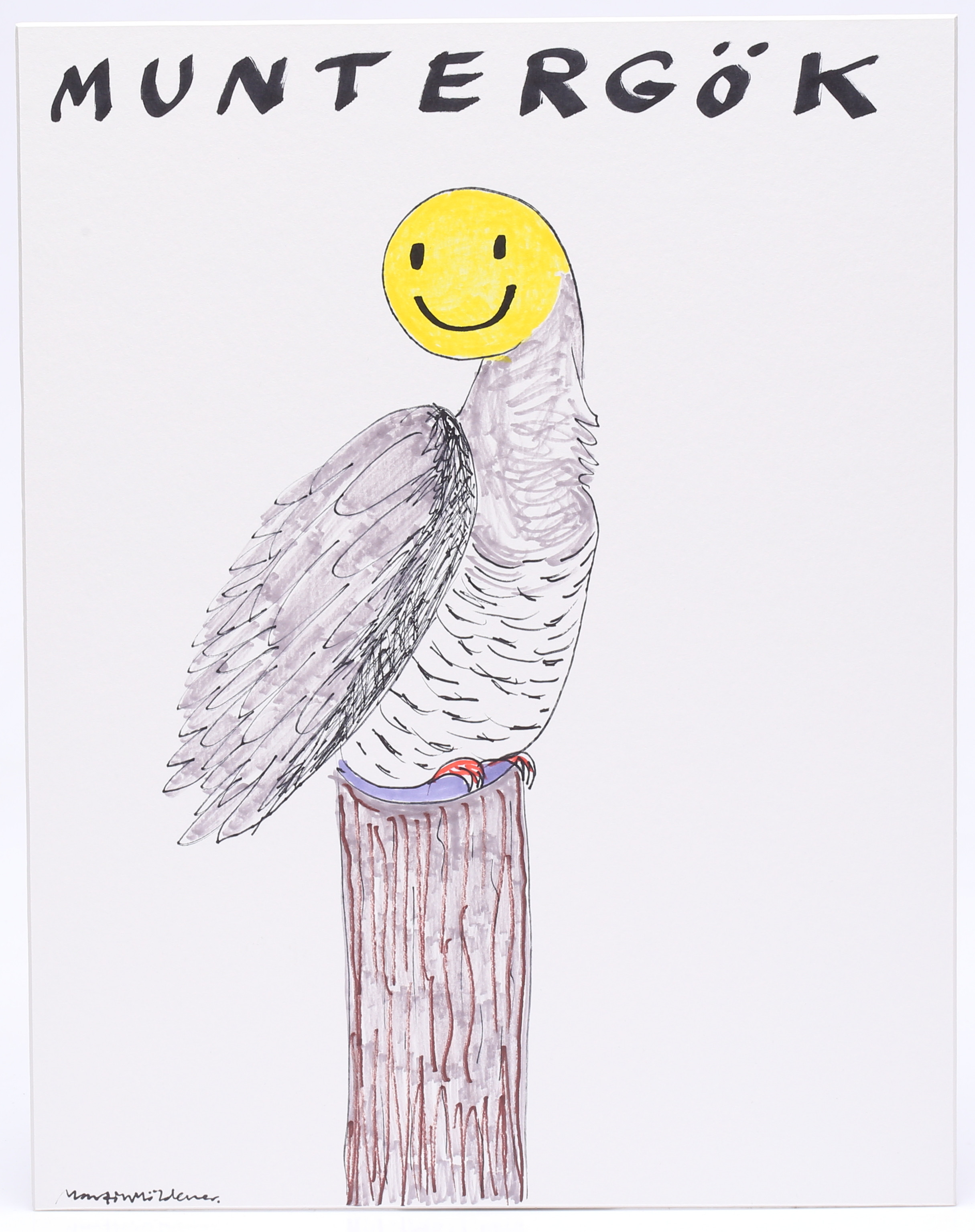 MARTIN MÖLDENER. "Muntergök", tusch på passepartout, signerad.