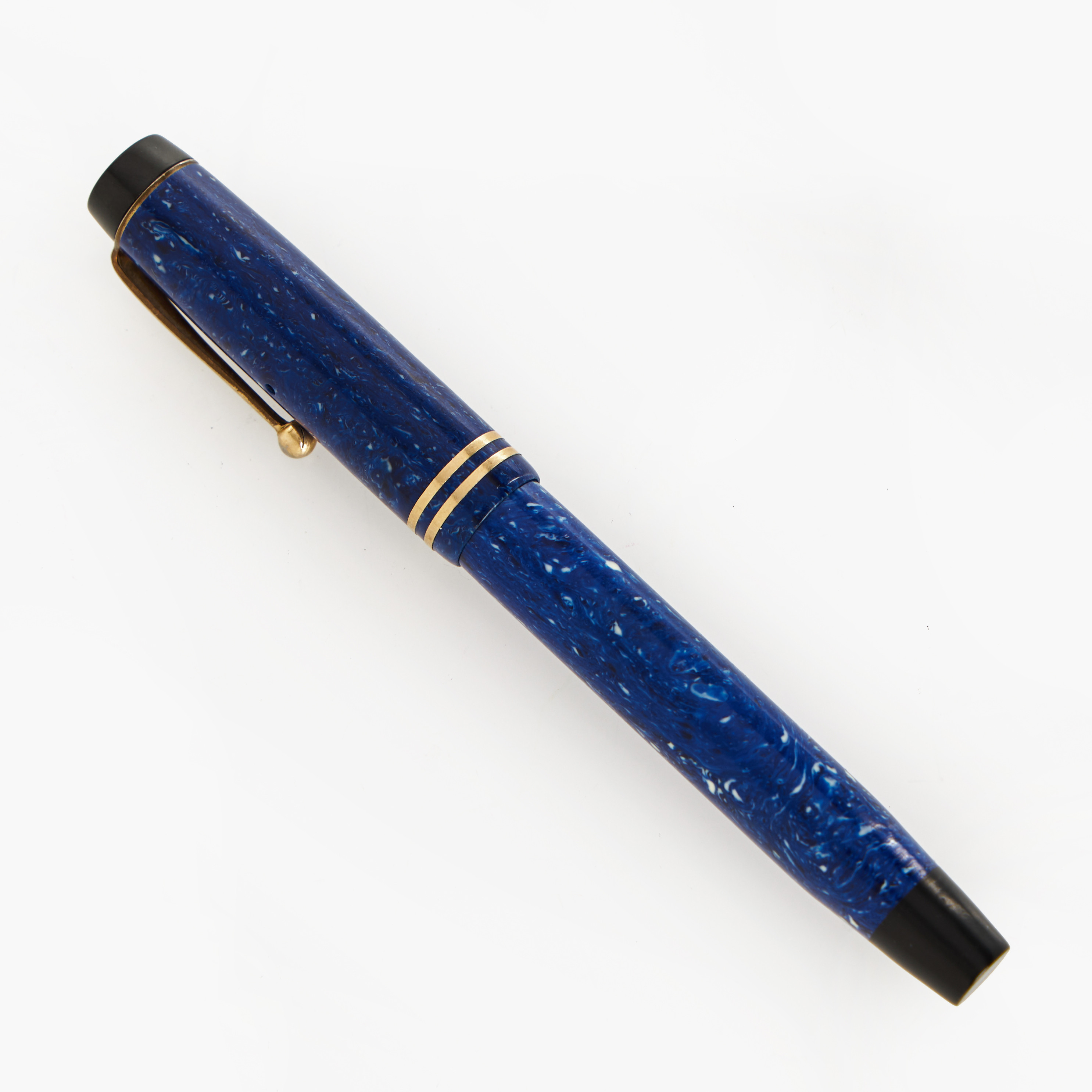 PARKER, "Duofold Special", reservoarpenna, Lapis Blue Juniorette, 1930-tal, stift i 14K guld.