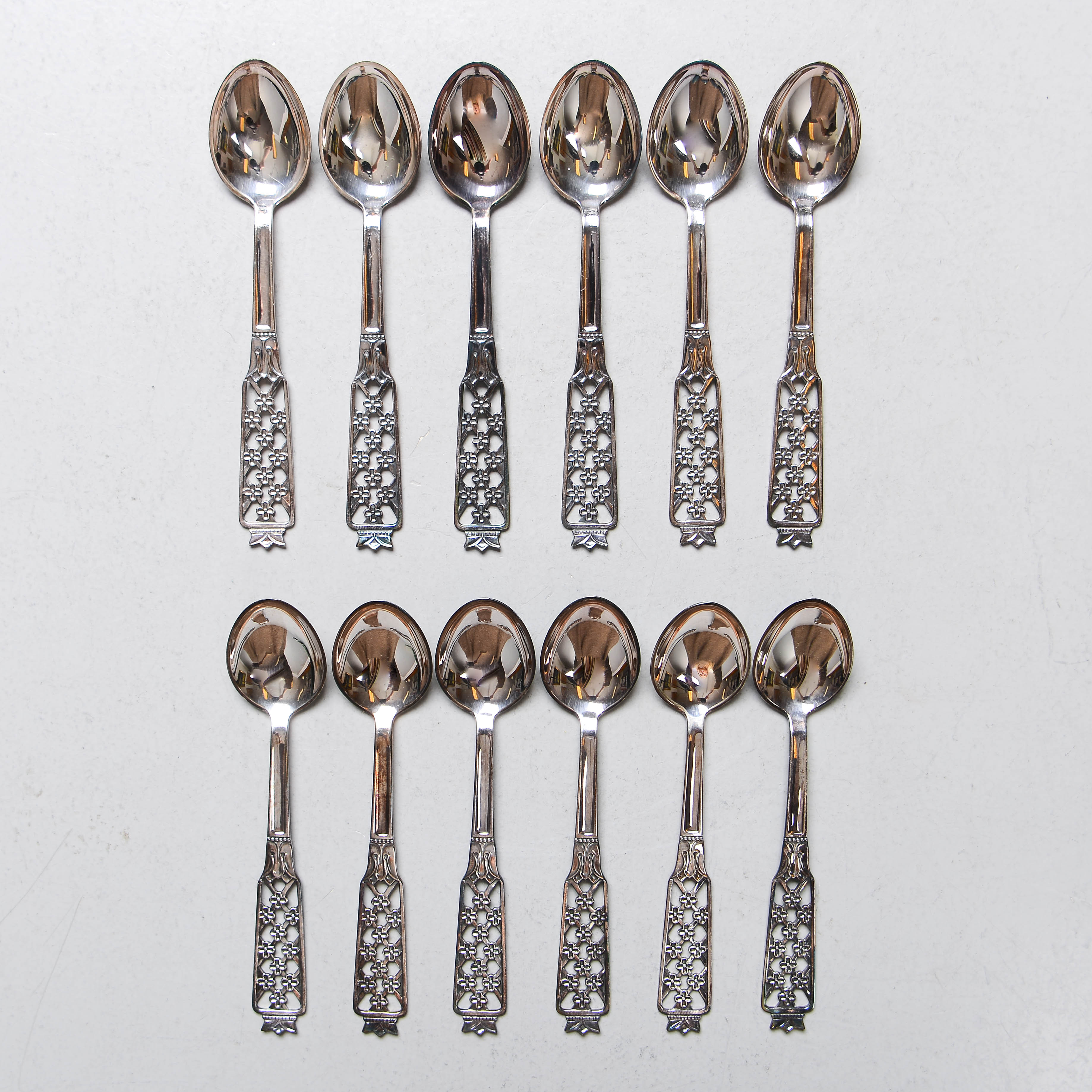 KAFFESKEDAR, 12 st, silver, "Princess", Ceson.