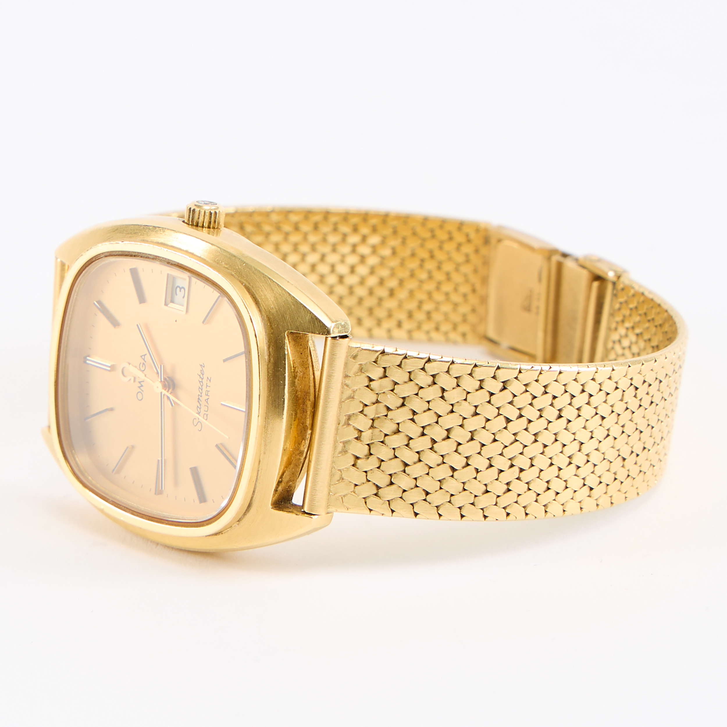 OMEGA, Seamaster, quartz, guld 18K, armbandsur.