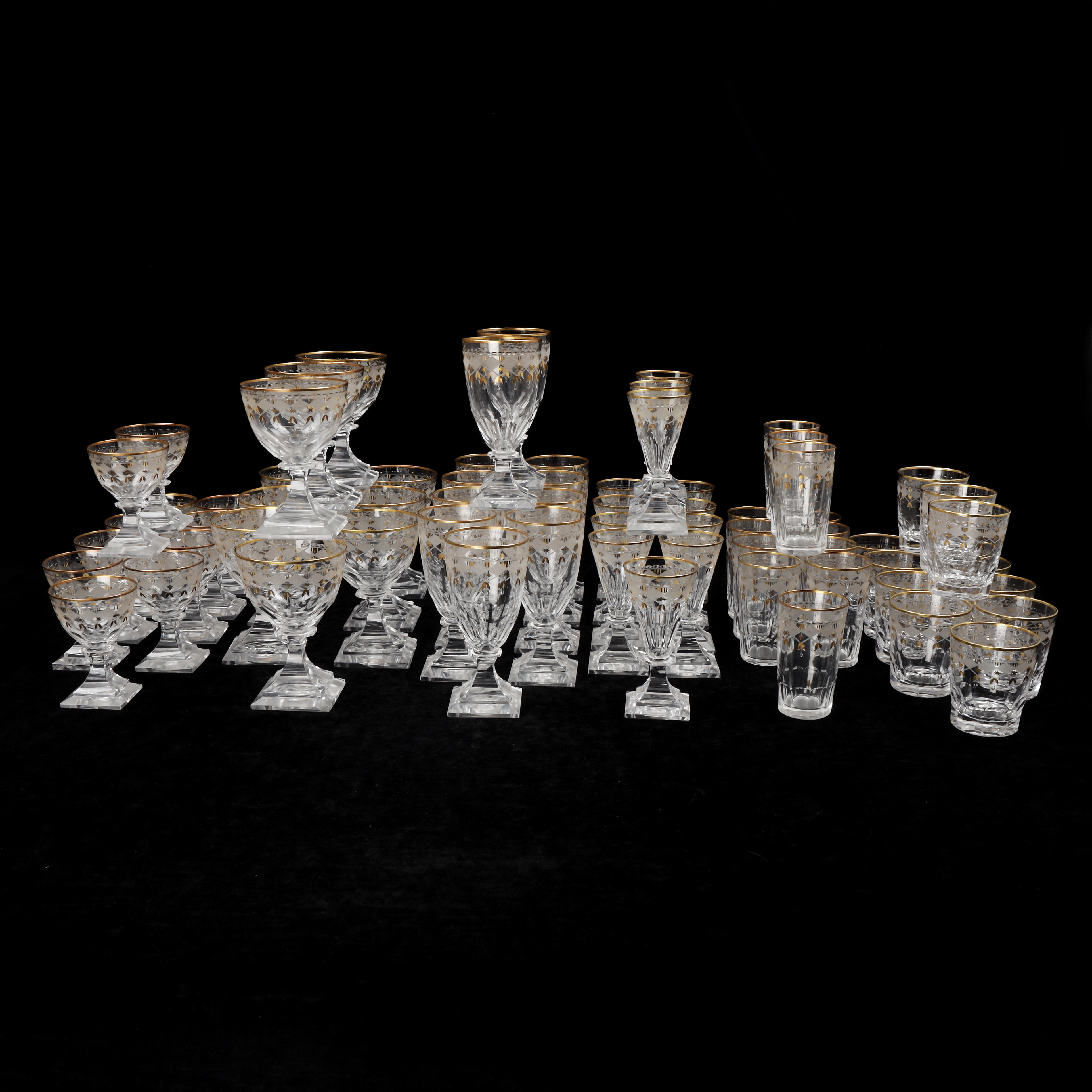 GLASSERVIS, 68 delar, "Odelberg", Kosta, 1900-talets mitt.