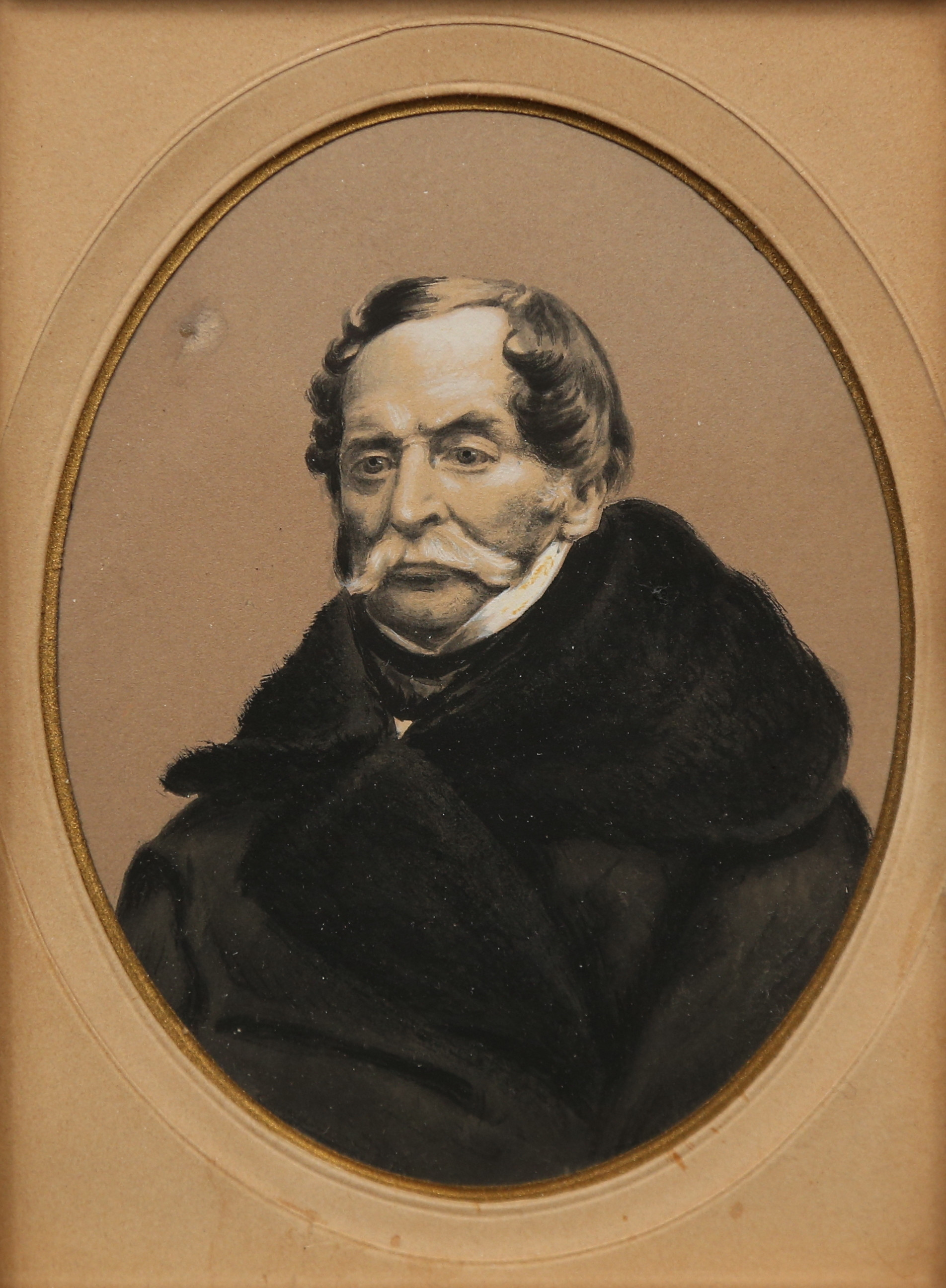 OKÄND KONSTNÄR. tuschlavering, porträtt av Fredrik Wilhelm Sparre af Söfdeborg, 1800-tal.