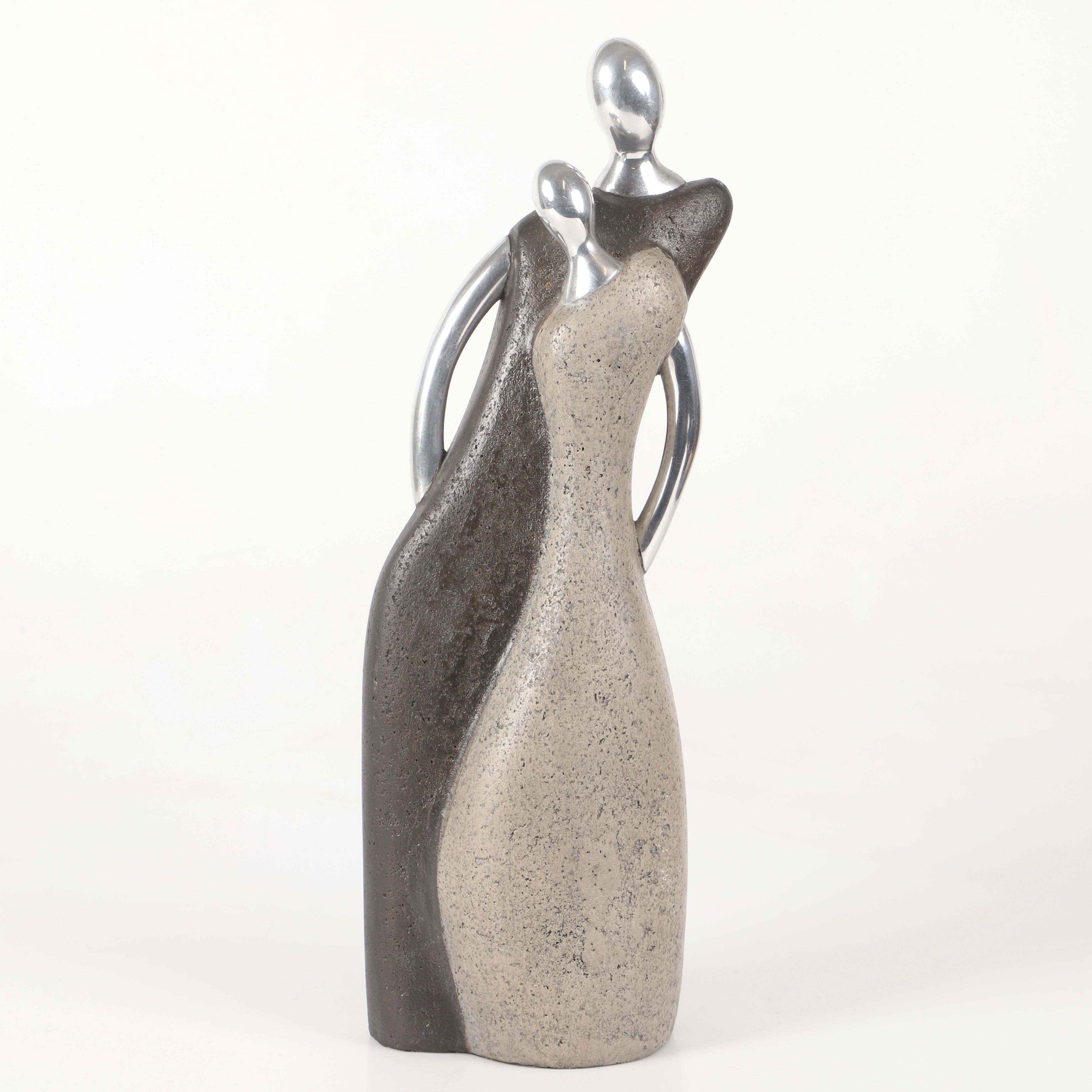 SKULPTUR, par, vitmetall/betong, 2000-tal.