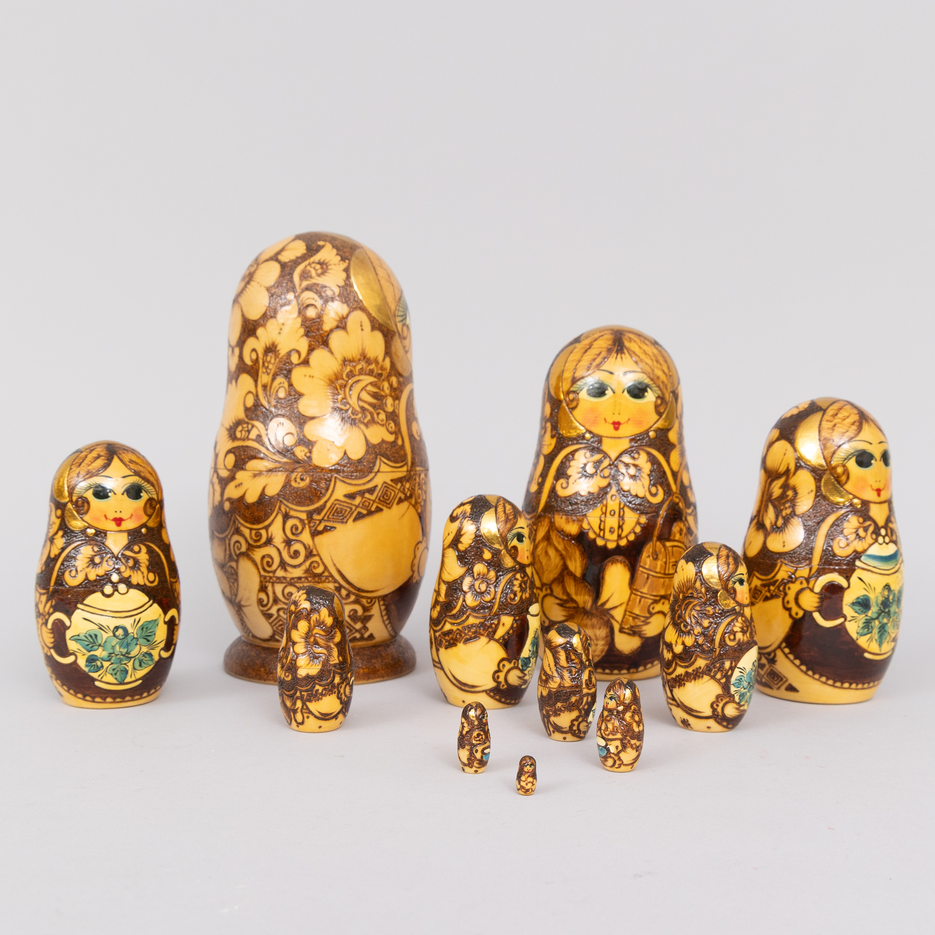 MATRYOSHKA, 11 stycke, 1950-60-tal, Ryssland.
