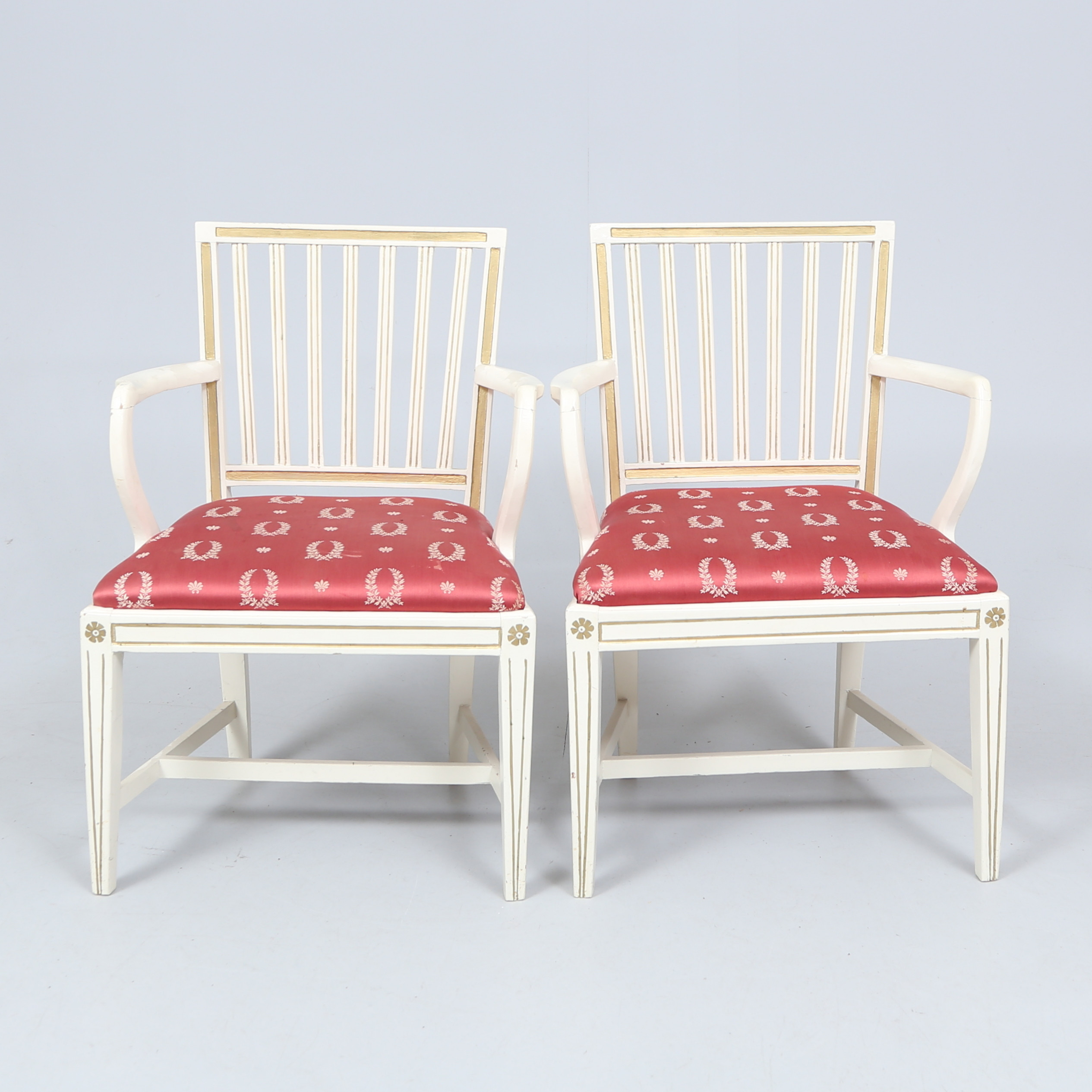 KARMSTOLAR, 1 par, provinsarbeten, 1800-tal.