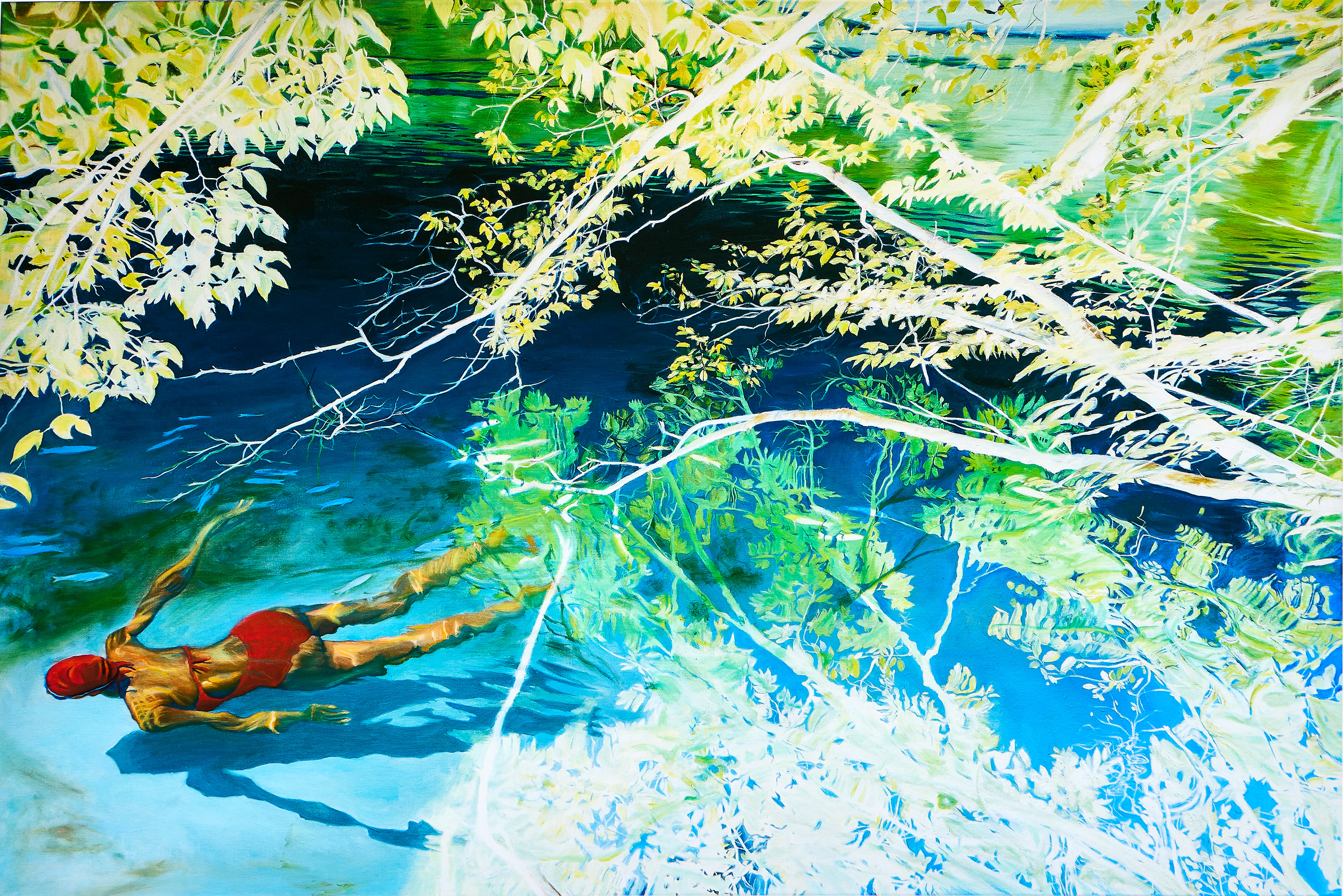 SIRJE PAPP (Sverige, född 1962). "The Swimmer", signerad och numrerad Sirje Papp 26/64, fine art print.