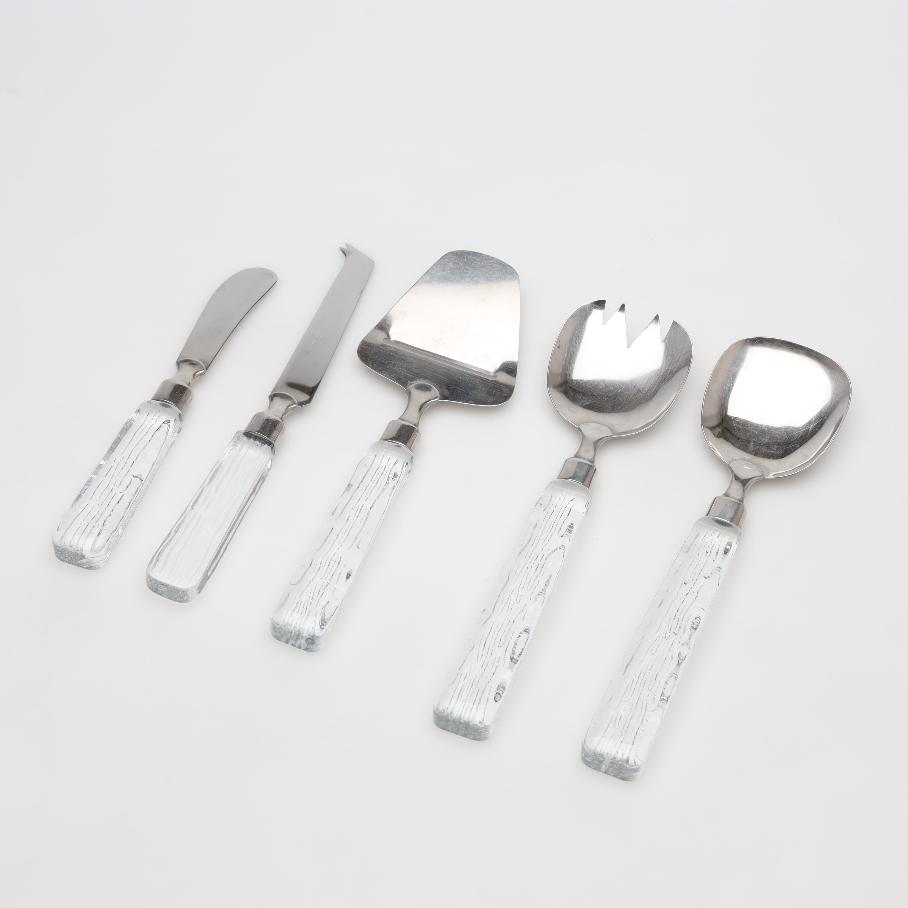 CHRISTER SJÖGREN. BESTICK, 5 delar, metall samt glas, Lindshammar.