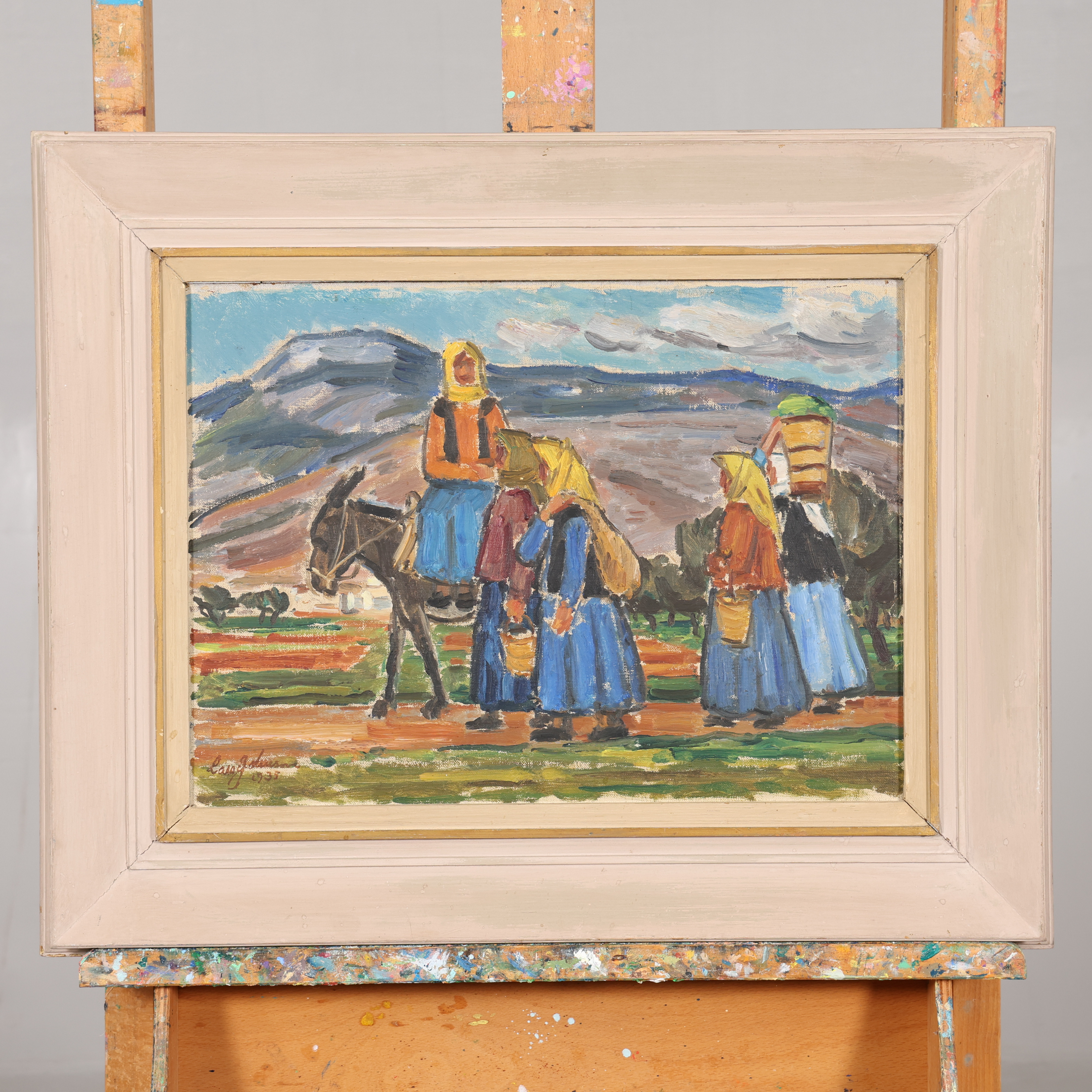 LASSE JOHNSON. OLJA PÅ PANNÅ, signerad.