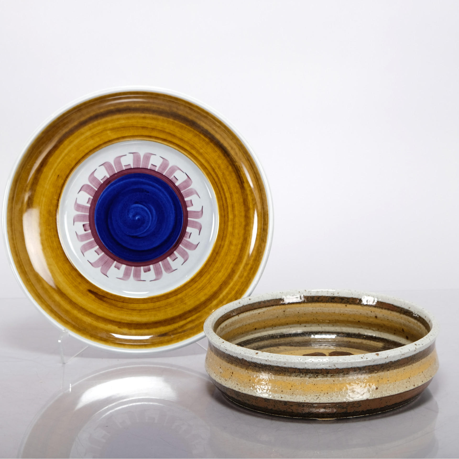 RÖRSTRAND (2delar) fat, skål, stengods, 1975.