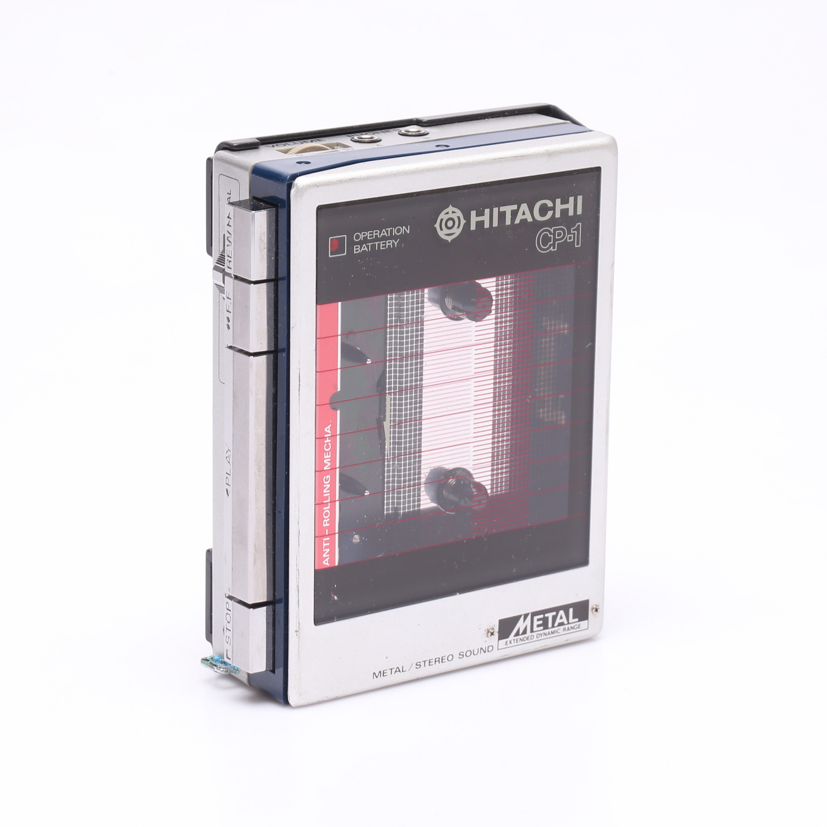 HITACHI, bandspelare med tillbehör, CP-1, Metal, Japan.