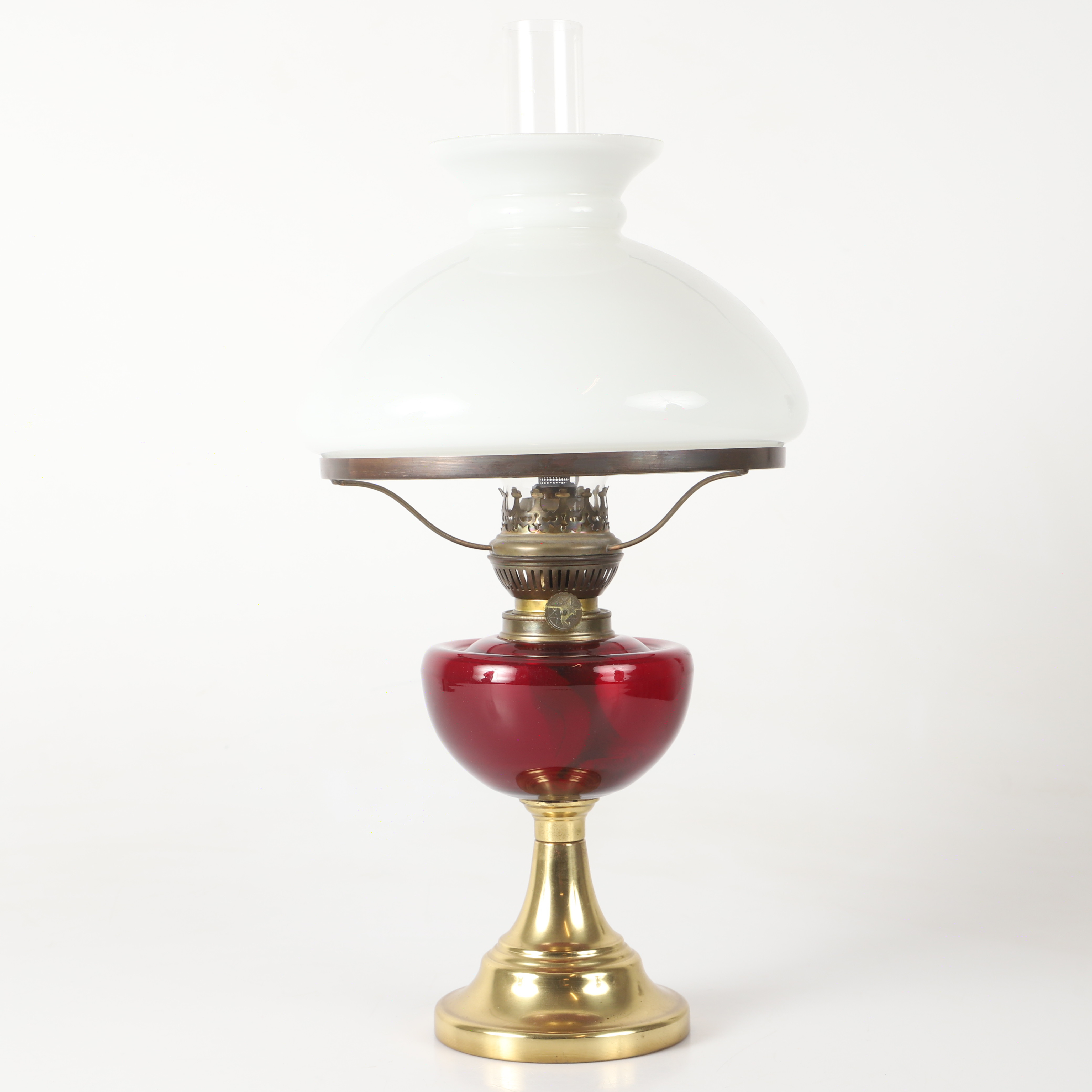 BORDSFOTOGENLAMPA, gulmetall/glas, 1900-tal.