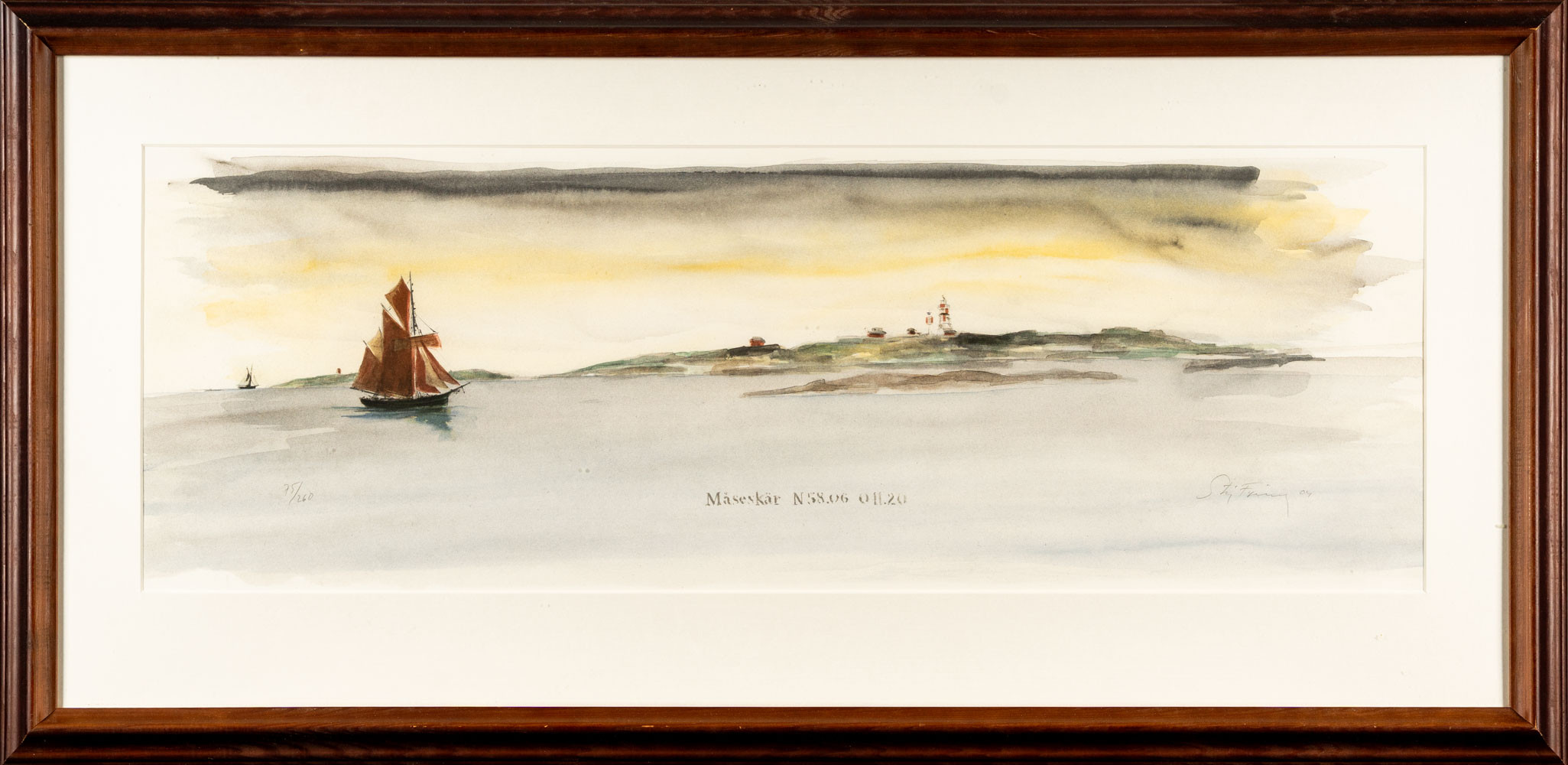 STIG FYRING. FÄRGLITOGRAFI, "Måseskär".