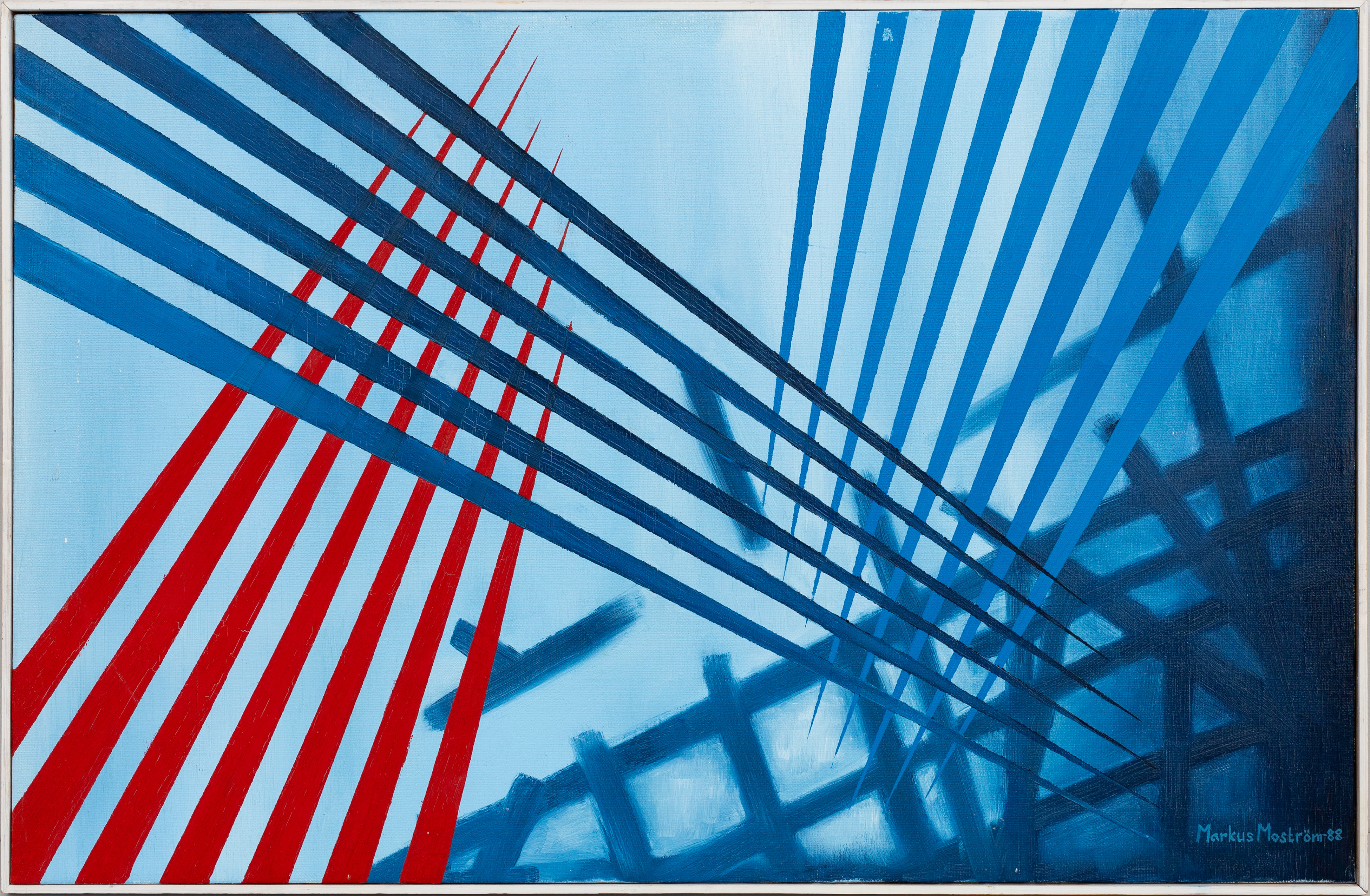 MARKUS MOSTRÖM. Abstrakt komposition, olja på duk, signerad och daterad, -88.