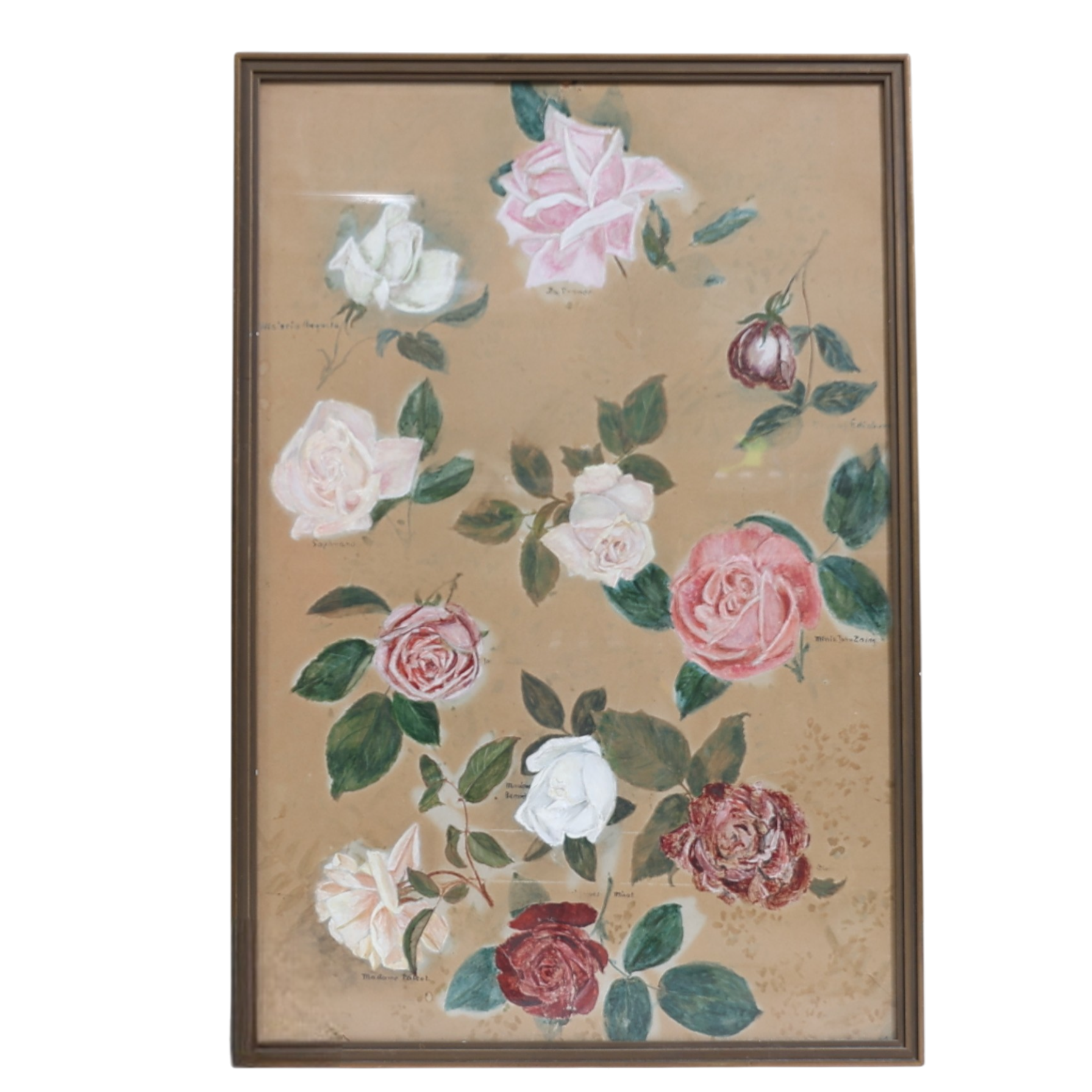 GUSTAF BÖKLIN. TILLSKRIVEN. Rosor, blandteknik på papper.